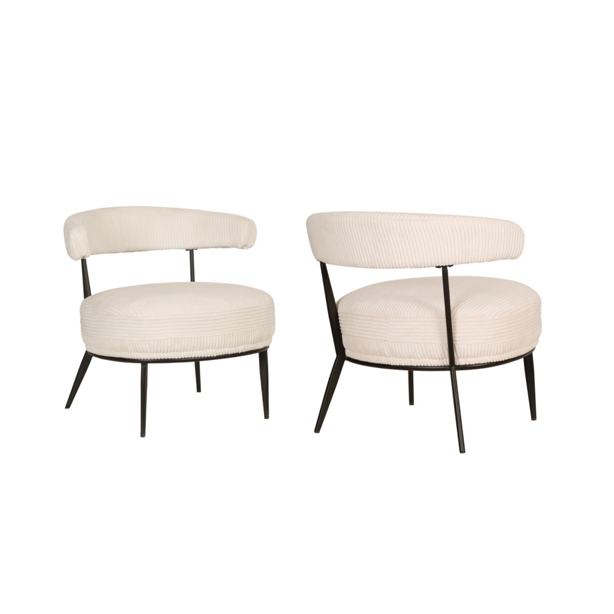 Cream fabric Brassex accent chair with wooden legs, stylish and comfortable seating for living room or lounge area.