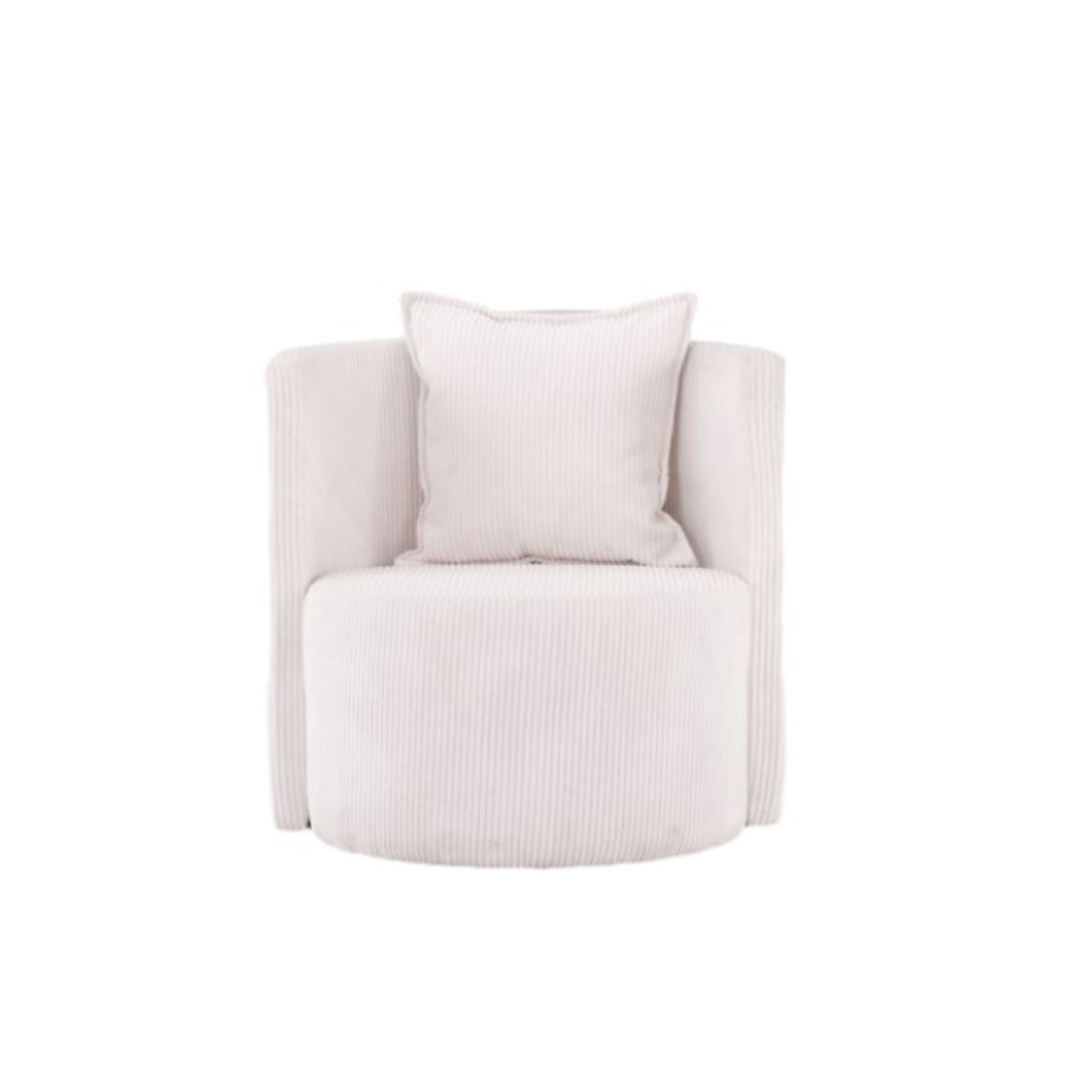 Brassex Penelope white accent chair with plush fabric upholstery and modern design, perfect for living rooms or bedrooms.
