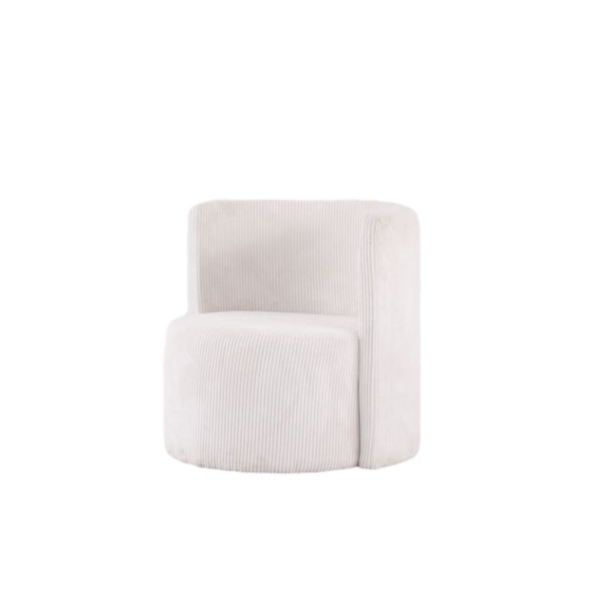 White Penelope Accent Chair by Brassex with plush fabric upholstery and sleek modern design.