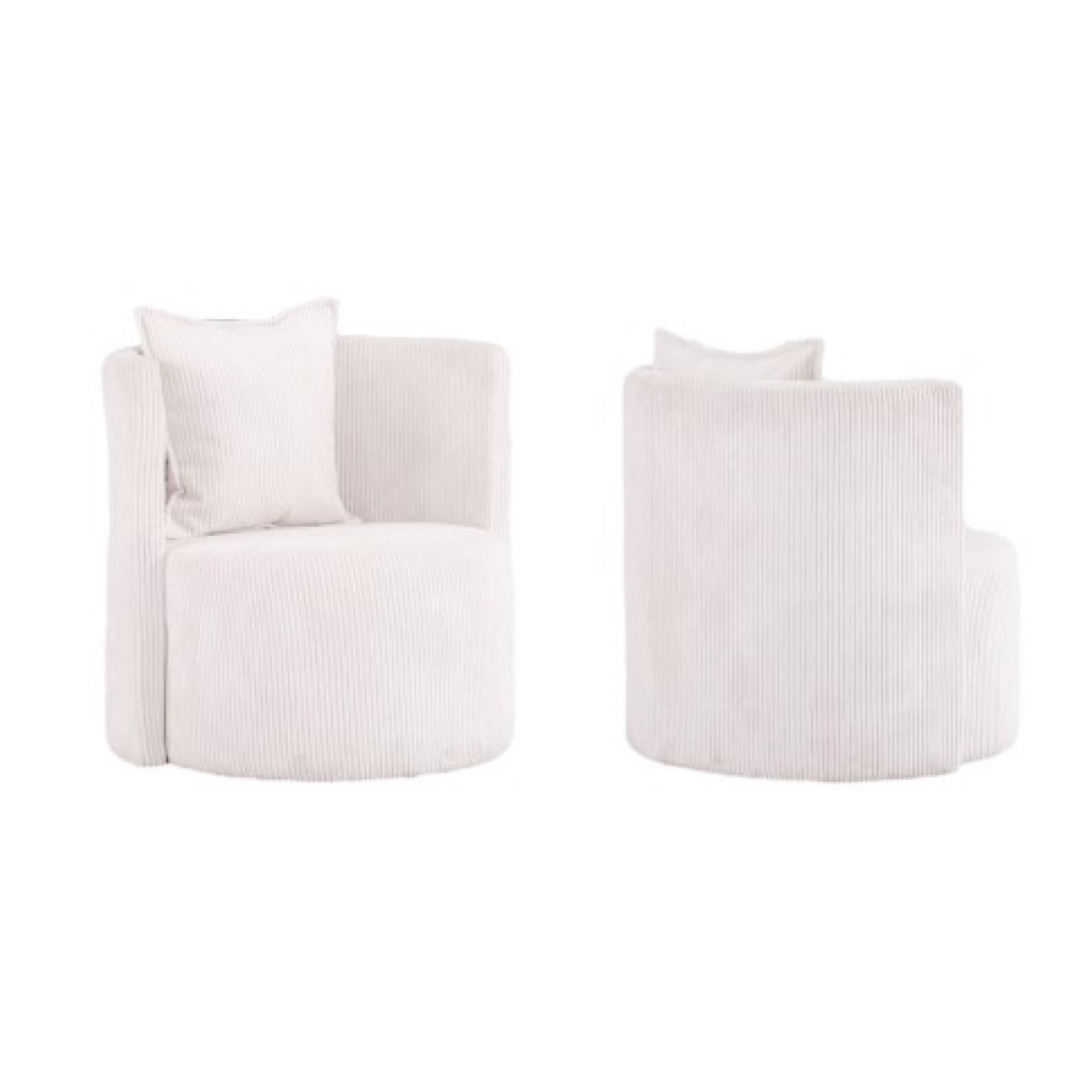 Brassex Penelope white accent chair with plush fabric and modern design, perfect for living room or office decor.