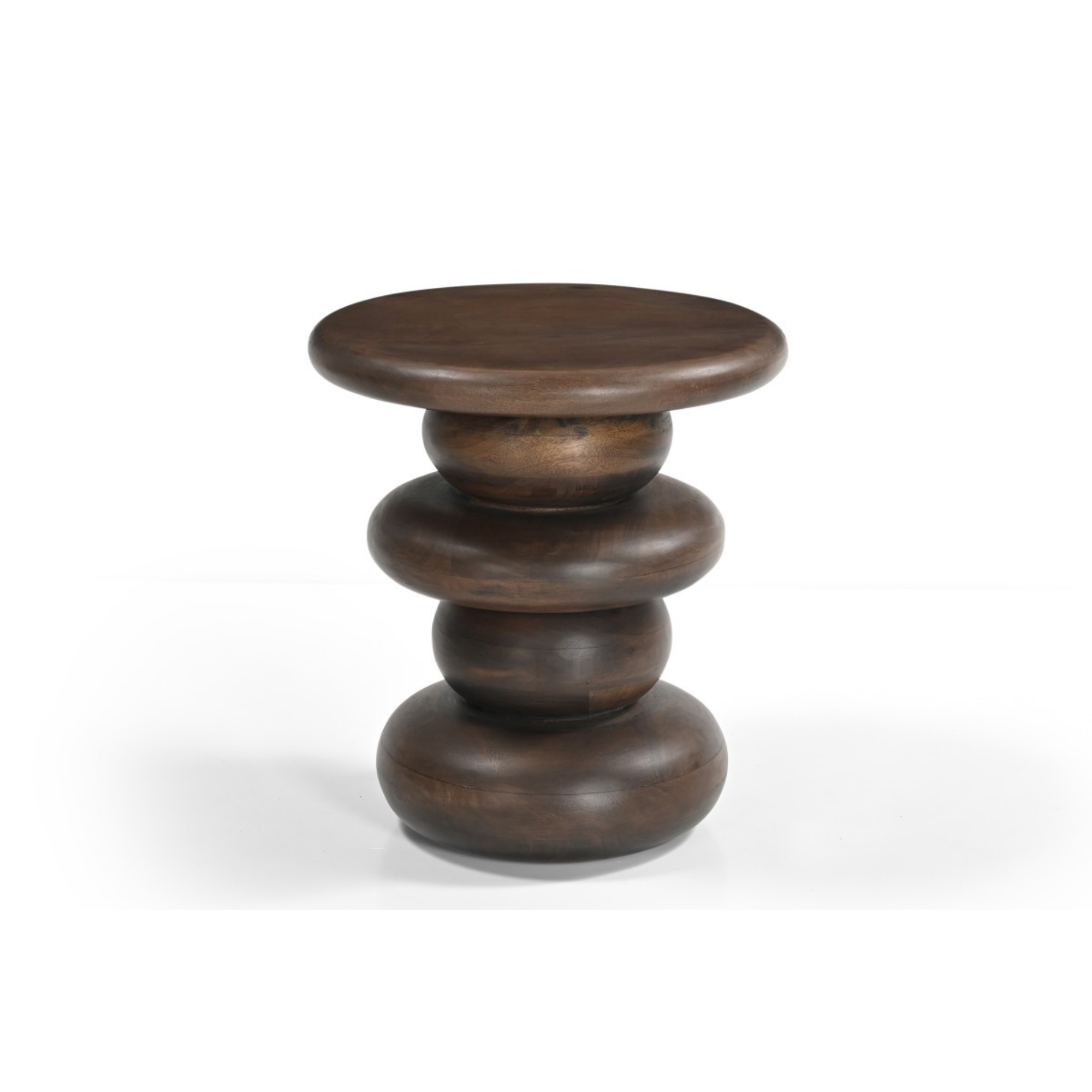 Brassex walnut accent table with a sleek, modern design, featuring a smooth wooden surface and sturdy legs.