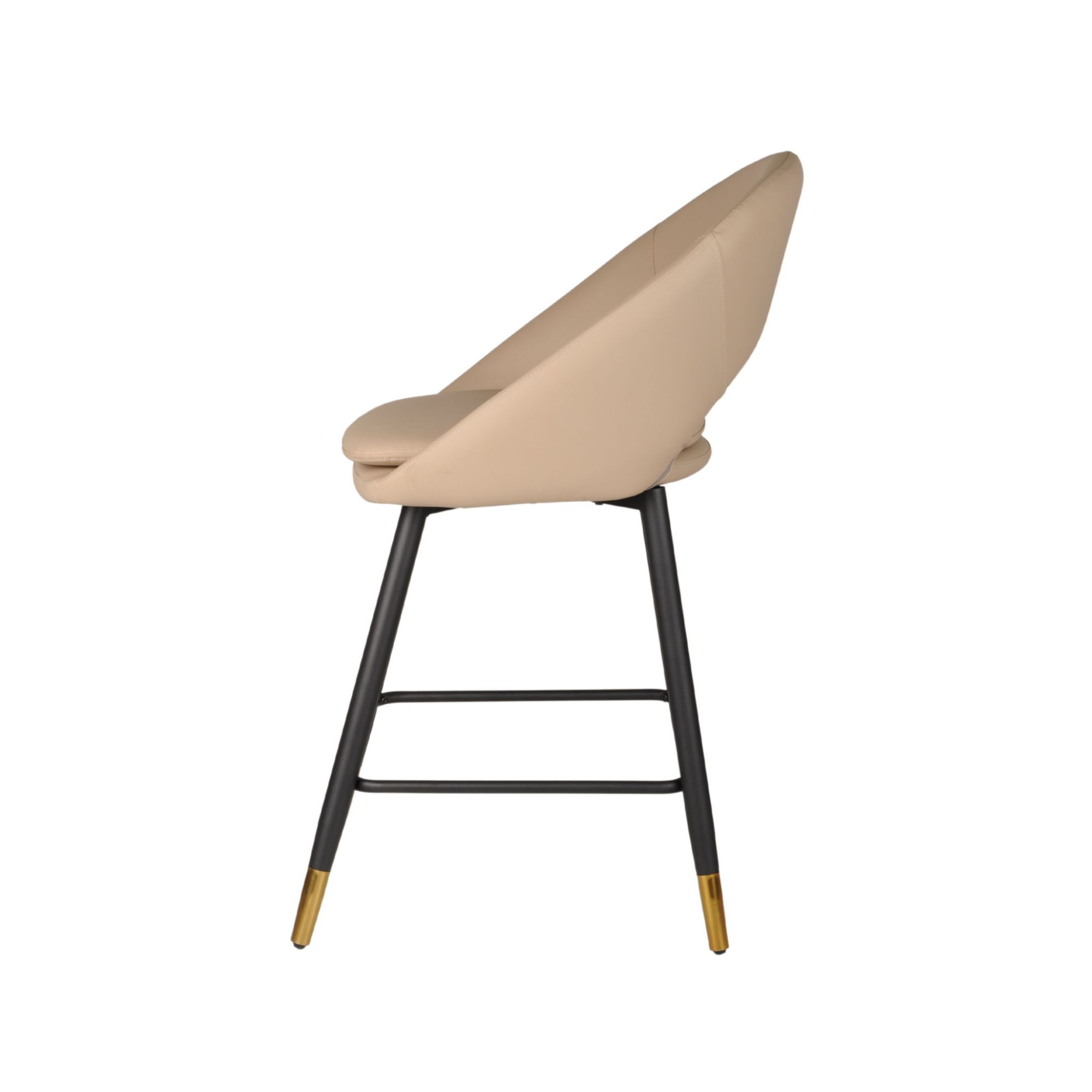 Set of two Brassex beige counter bar stools with sleek design, ideal for kitchen or bar area seating.