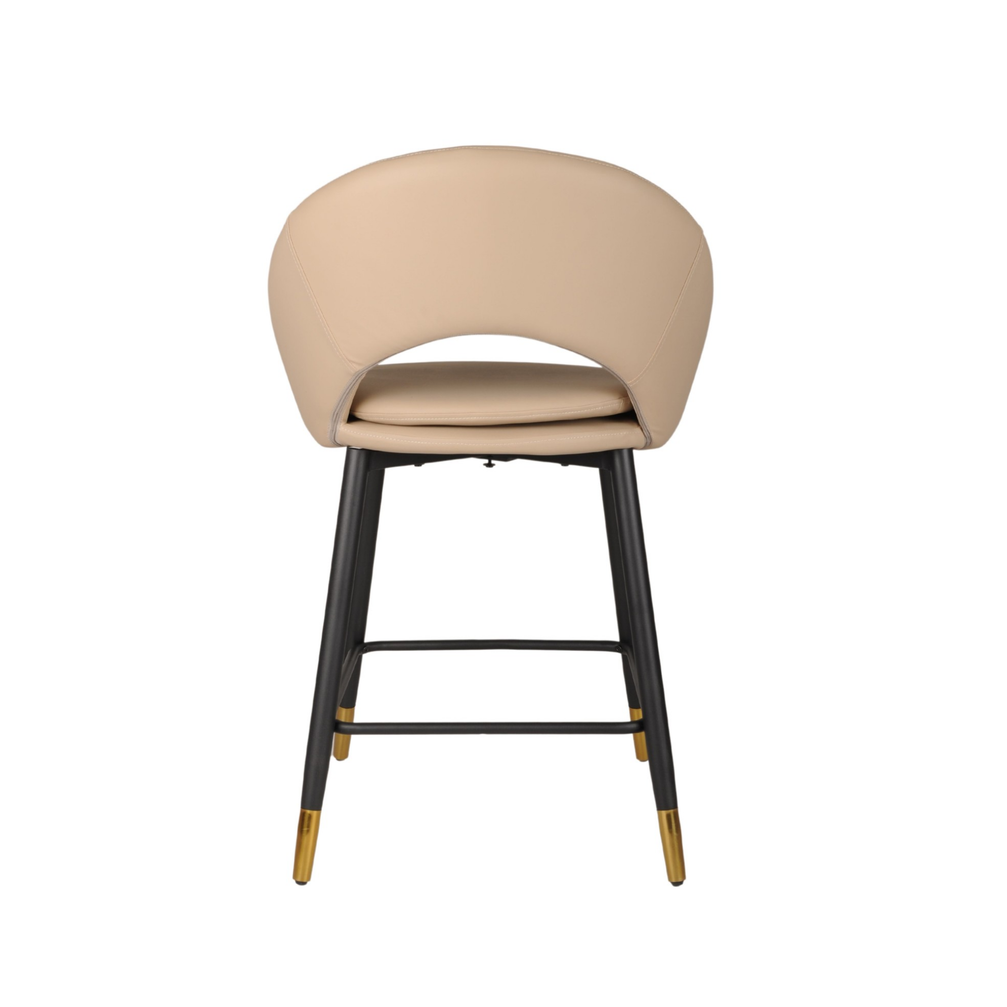 Set of two beige Brassex counter bar stools featuring sturdy design and comfortable seating for kitchen or bar area.