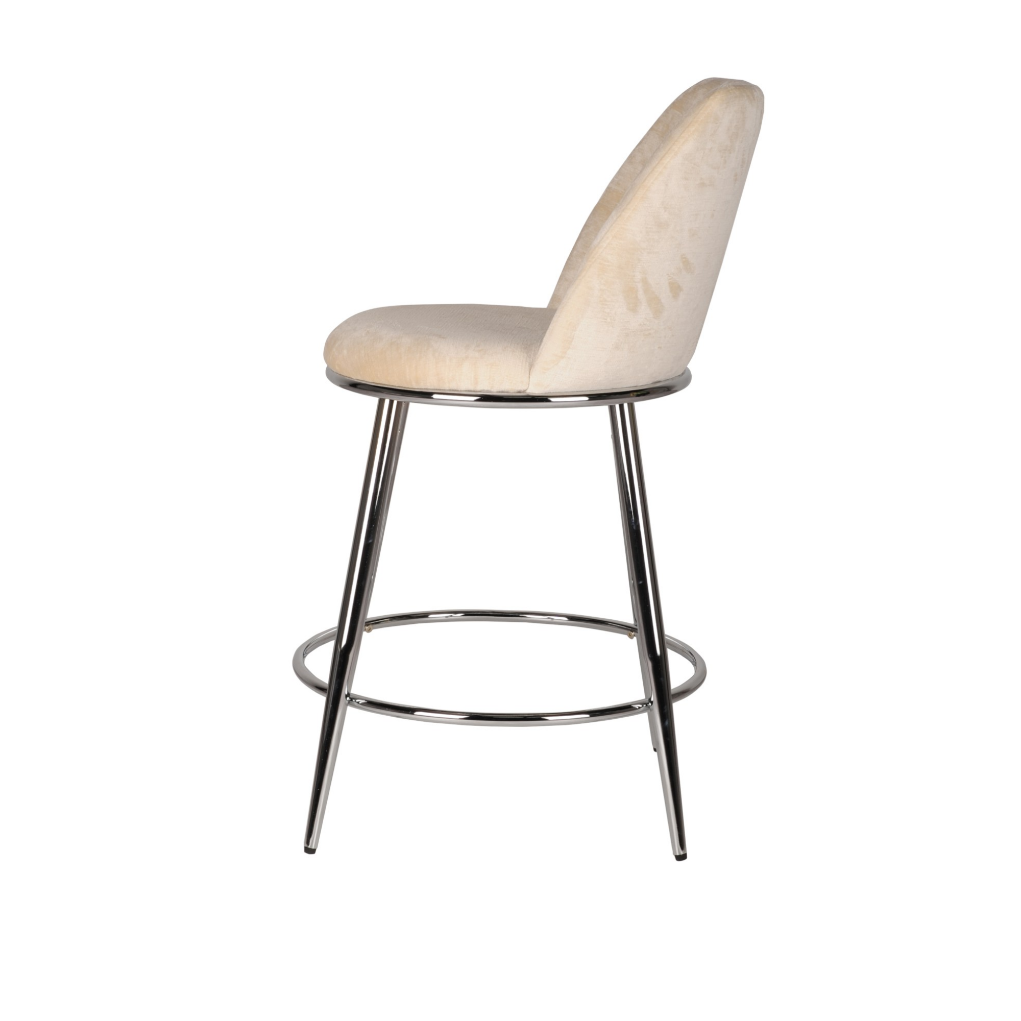 Set of two Brassex Nova beige counter bar stools with sleek design and comfortable seats.