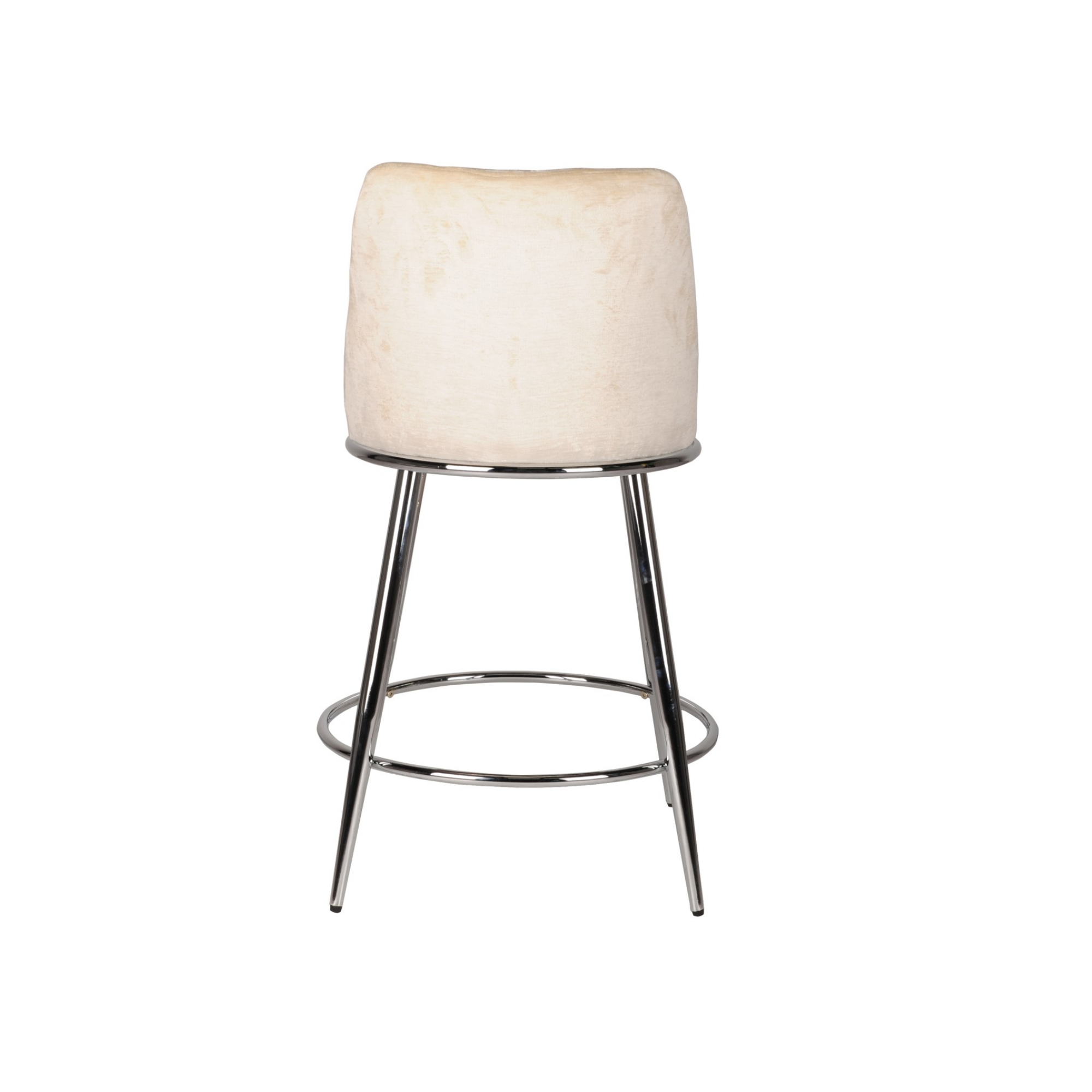Set of two Brassex Nova beige counter bar stools with sleek design, perfect for kitchen or bar area seating.