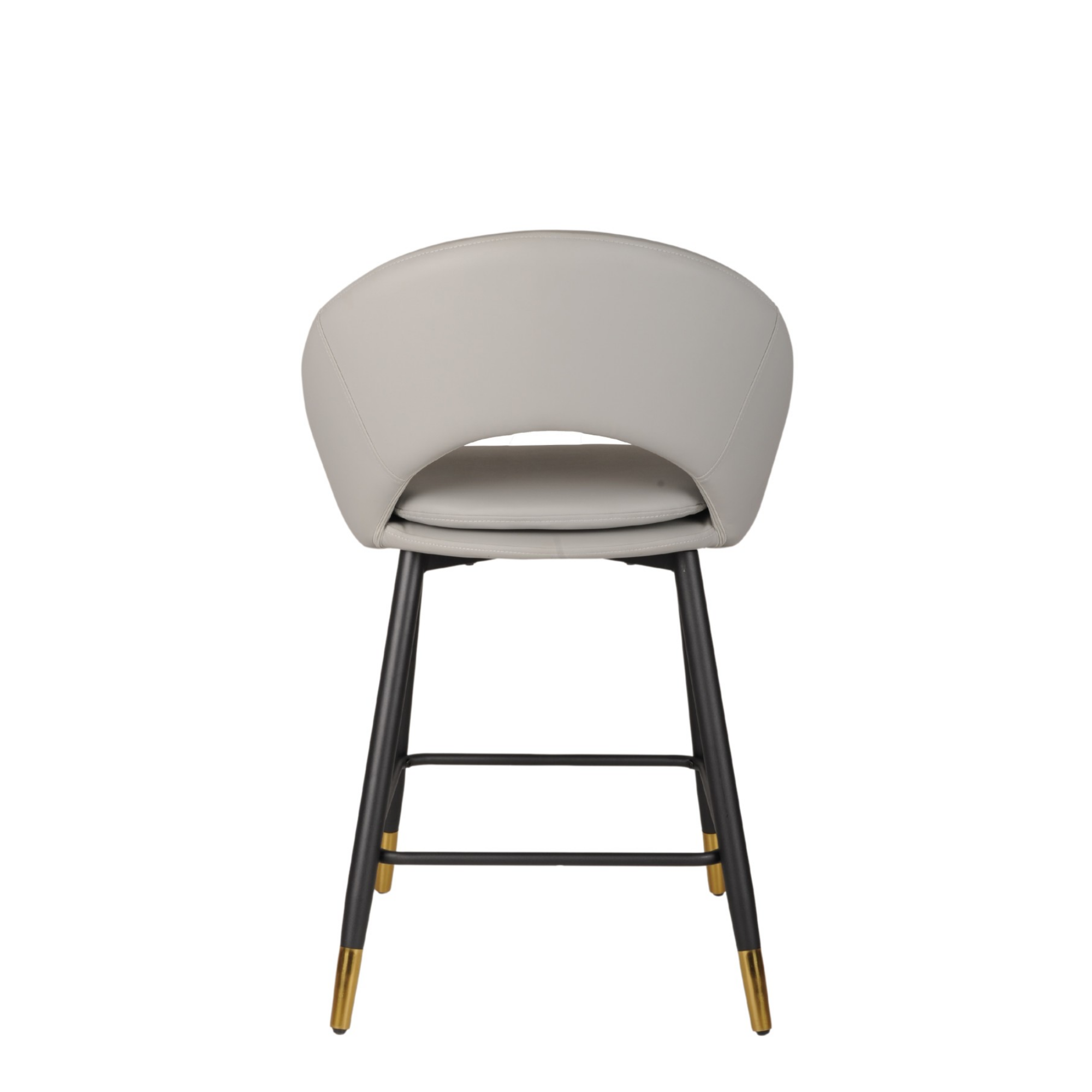 Set of two grey Brassex counter bar stools with modern design, suitable for kitchen or bar seating.