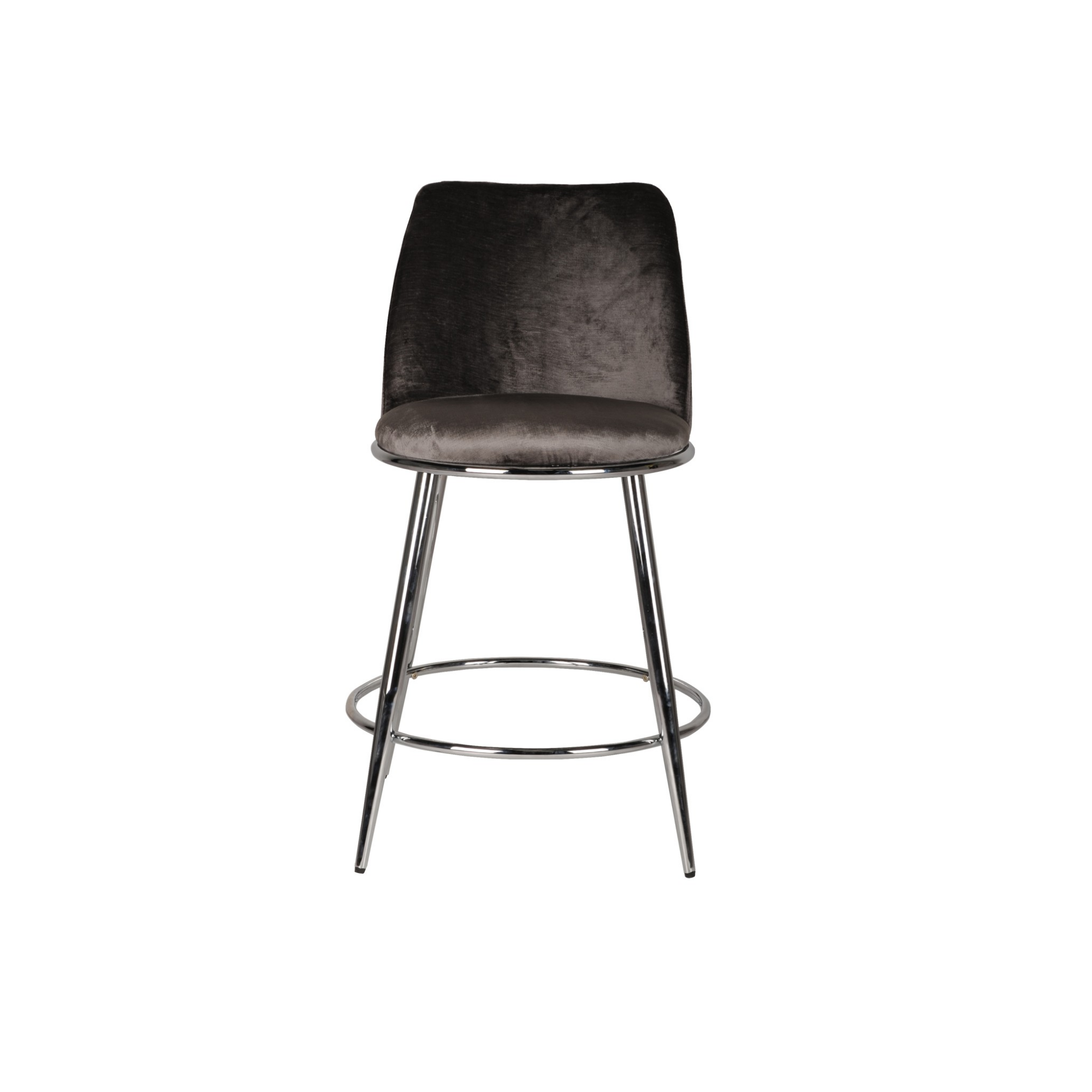 Set of two Brassex Nova grey counter bar stools with sleek modern design, perfect for kitchen or bar area.