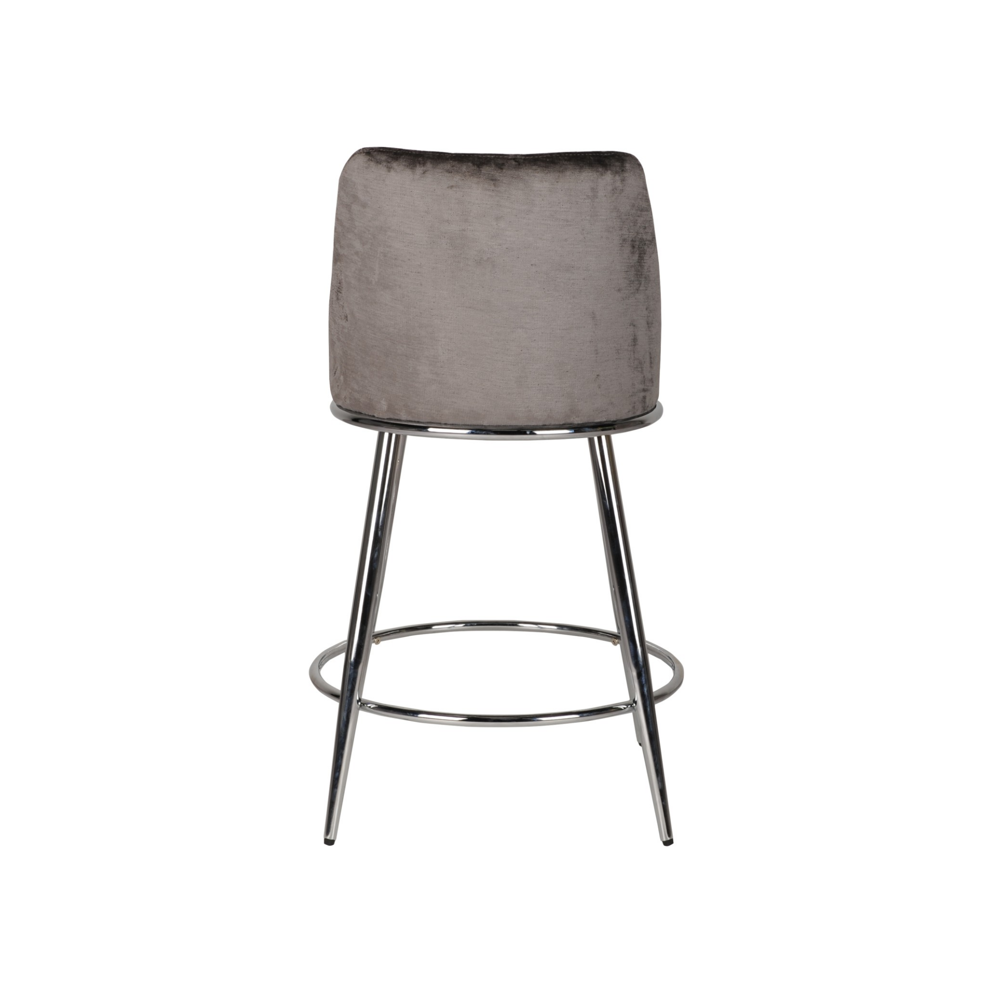 Set of two Brassex Nova counter bar stools in grey with sleek modern design, perfect for kitchen or bar area.