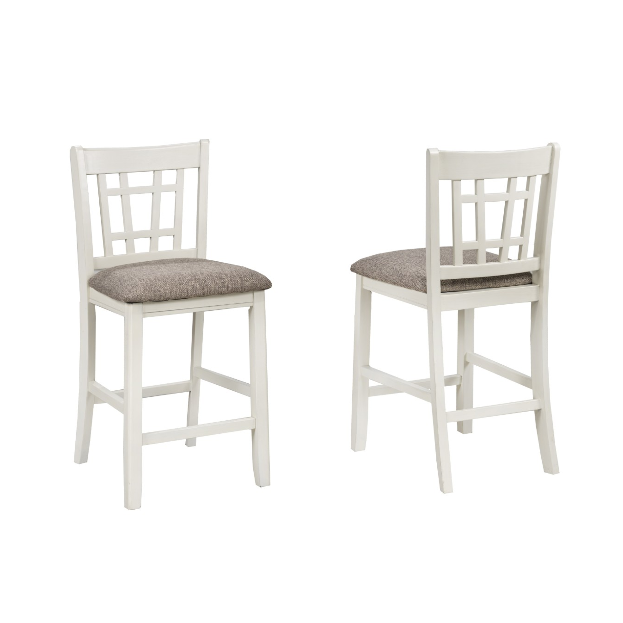 Baltimore Counter Height Dining Set in White Oak by Brassex, includes two matching bar stools with modern design.
