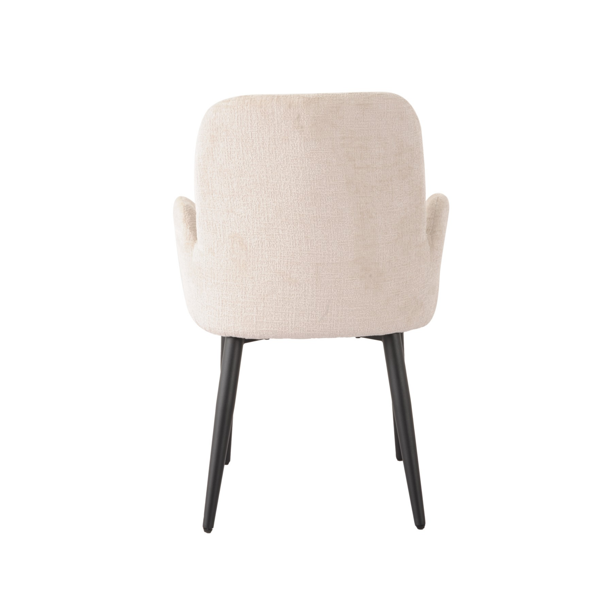 Set of two Brassex Allora dining chairs in beige fabric with sleek design, perfect for modern dining rooms.