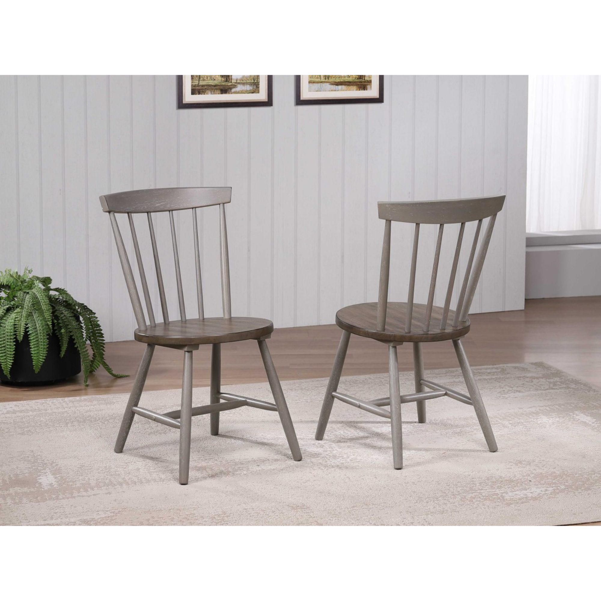 Dining Chair Set OF 2 in Oak/Grey ARS16253.