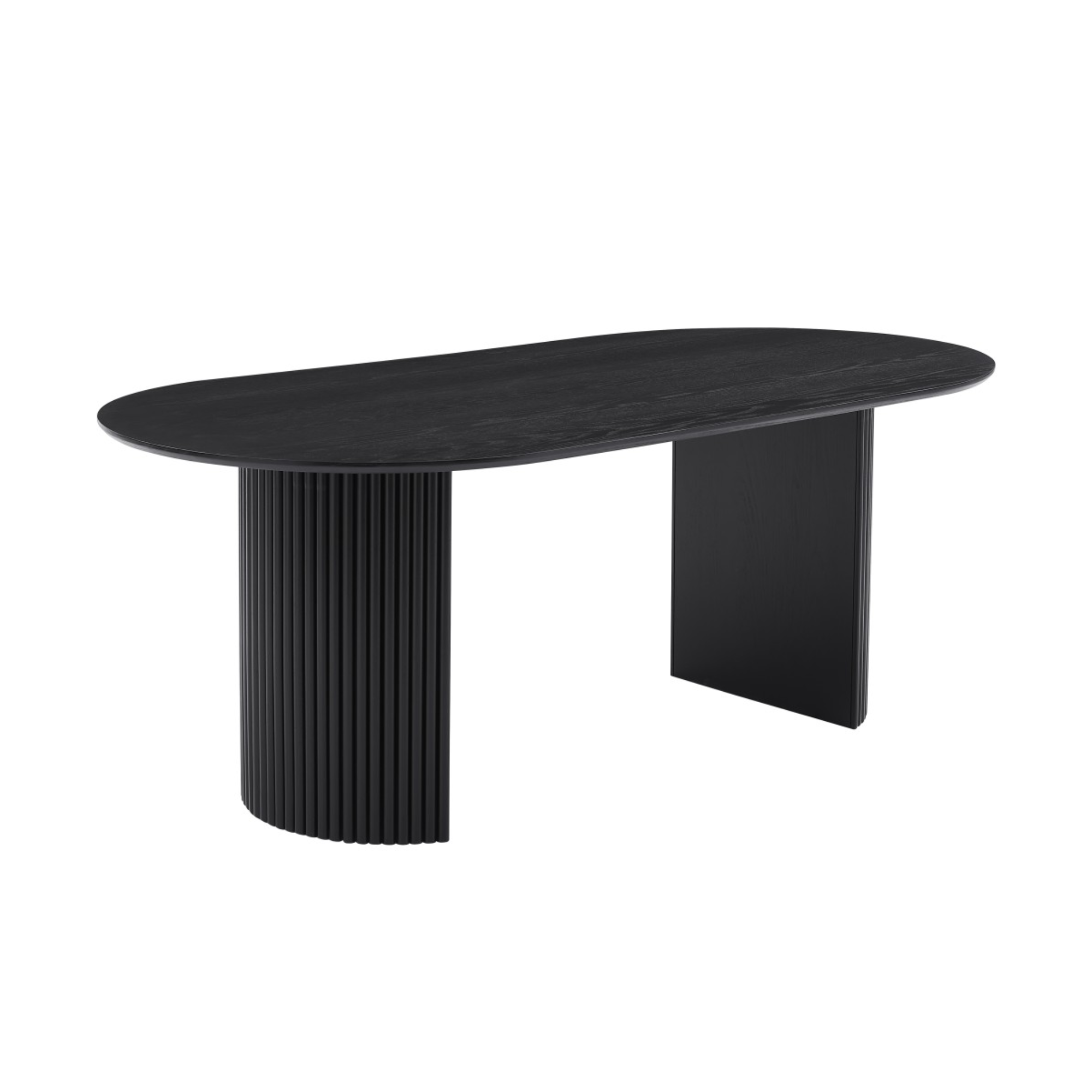 Black Terra 7-piece dining set by Brassex, includes table and chairs, featuring sleek wood finish for modern dining rooms.