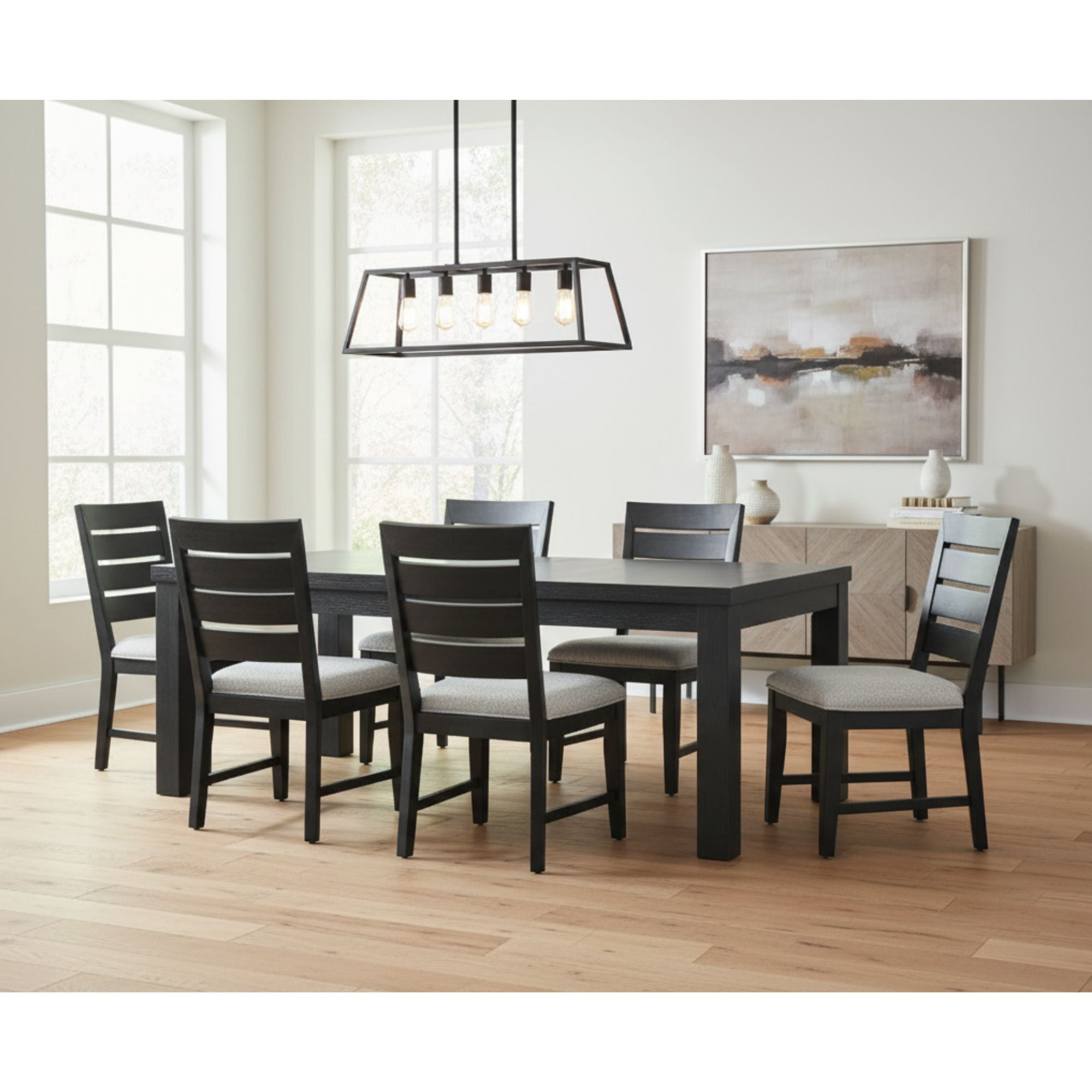 Ottilie 7 Piece Dining Set in Black | CastleUp Experience Centre