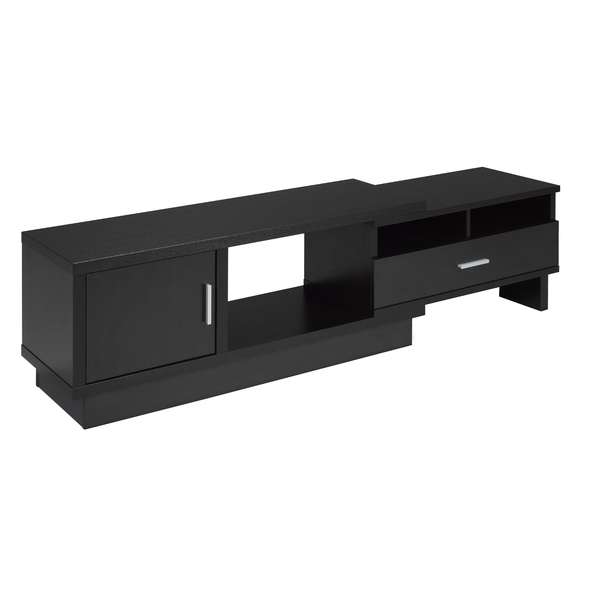 Dark cherry 48-inch expandable TV stand by Brassex, part of entertainment centers and TV stands collection, with open shelves.