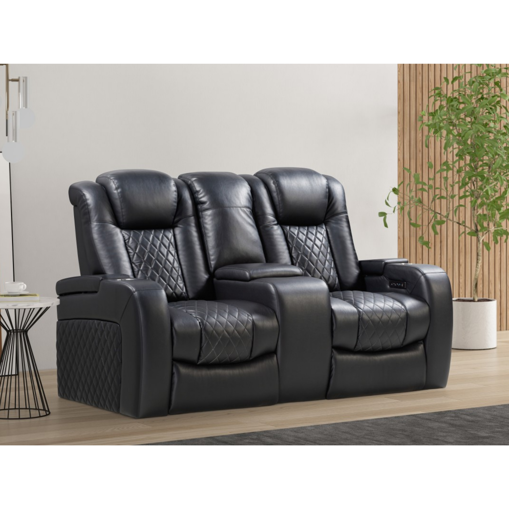 Dual Power Recliner Loveseat In Black 222109.