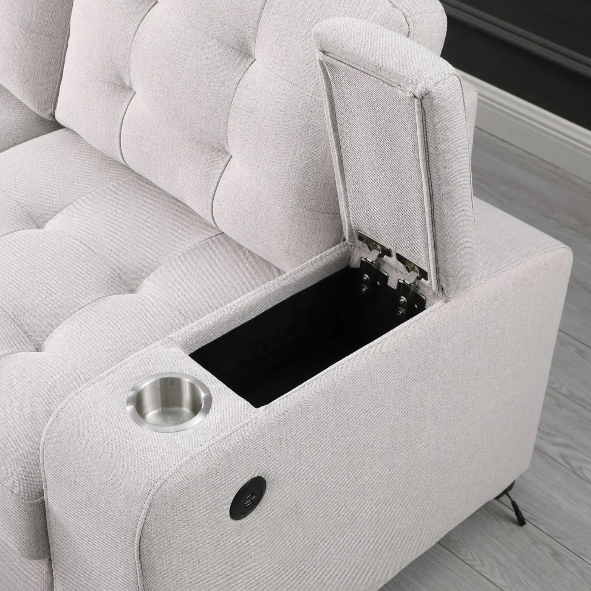 RHF Secional Sleeper in Beige 69622.