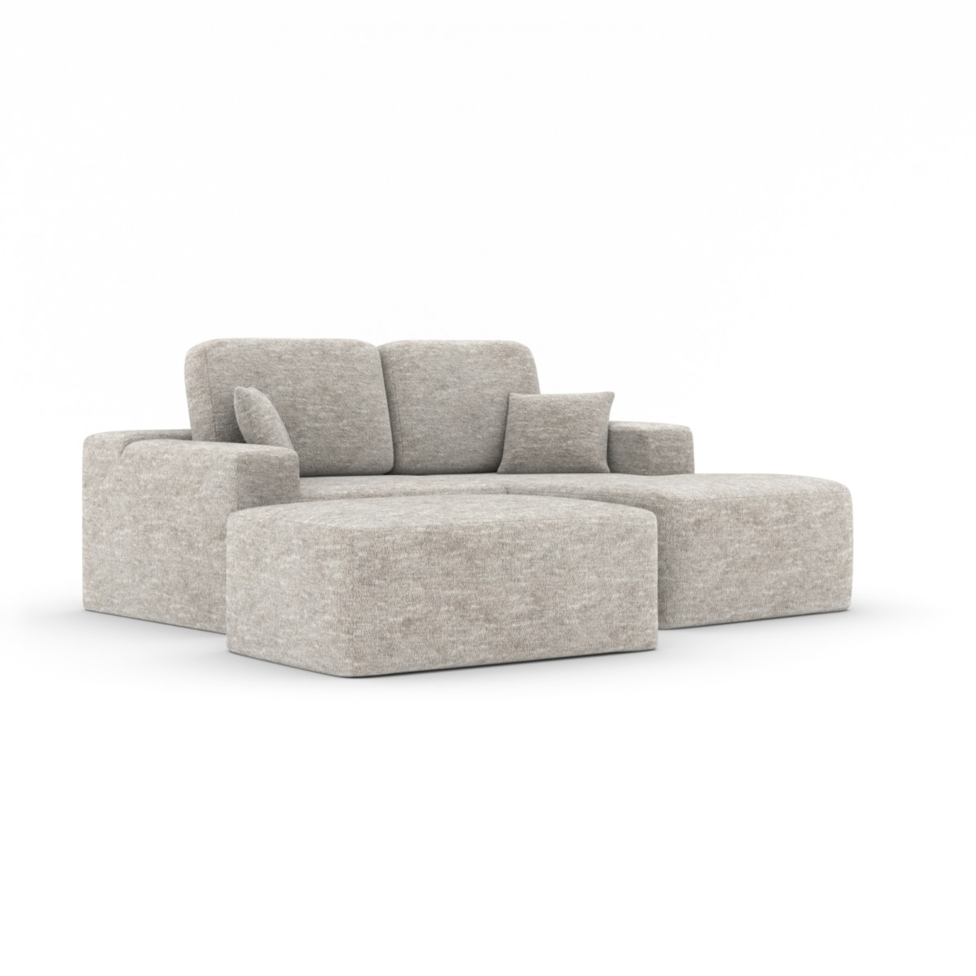 Sectional W/Ottoman in Beige 443202 | CastleUp Experience Centre