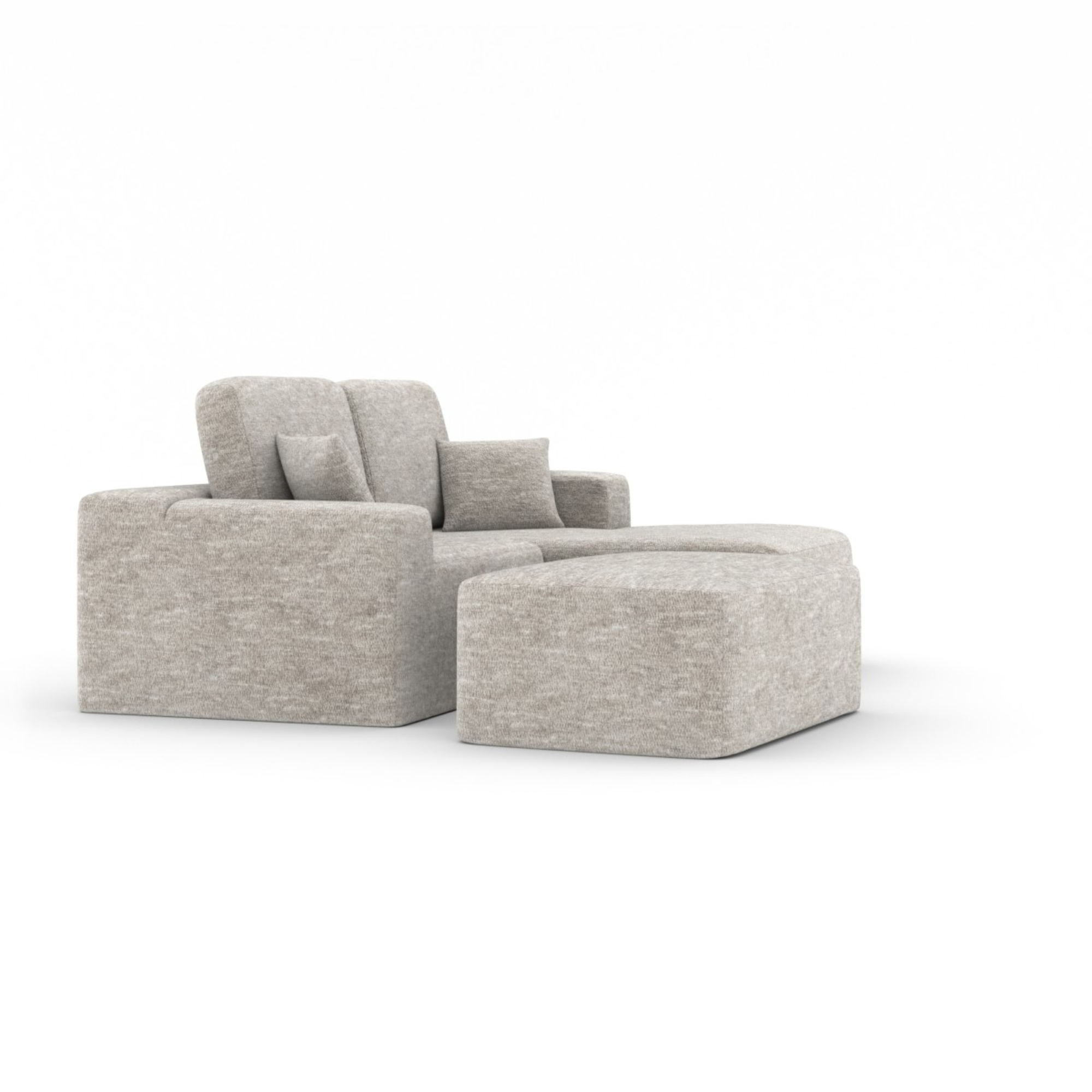 Sectional W/Ottoman in Beige 443202 | CastleUp Experience Centre