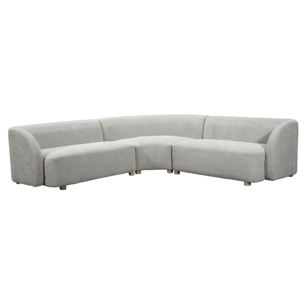 Beige polyester sectional sofa by Brassex with plush cushions and modern design, ideal for living room comfort and style.