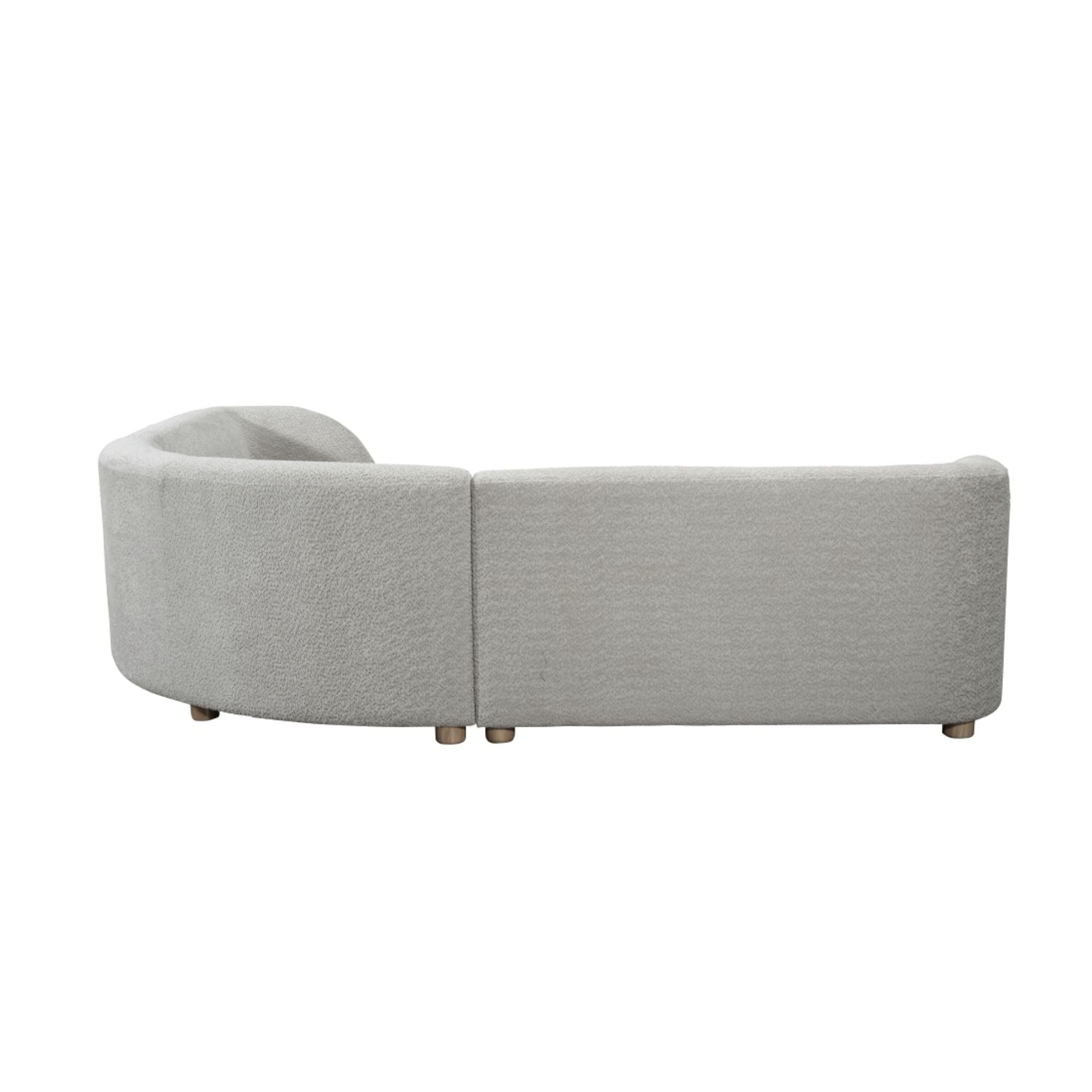 Beige polyester sectional sofa by Brassex with plush cushions and modern design, perfect for living room relaxation.