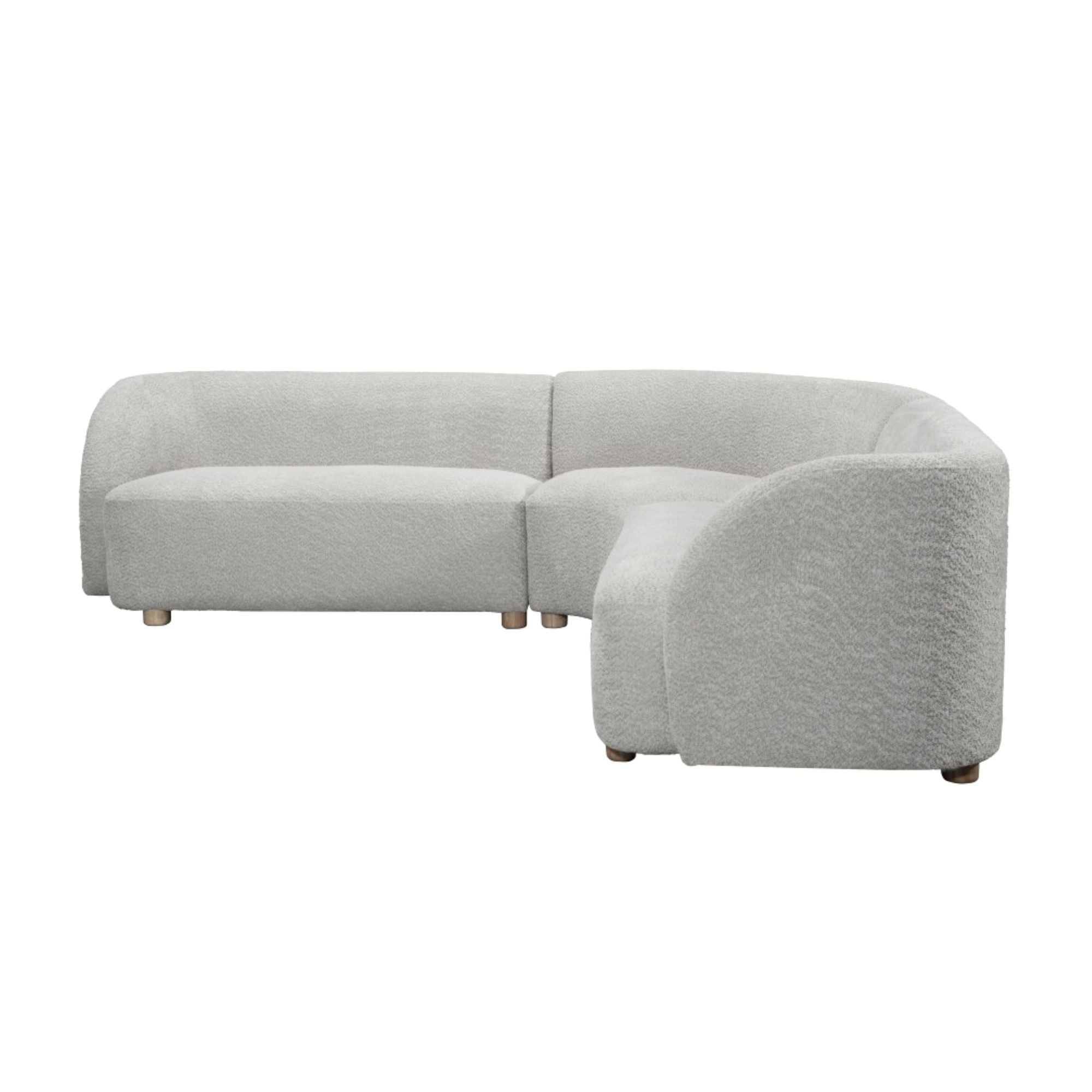 Beige polyester sectional sofa by Brassex with plush cushions and modern design, perfect for living room comfort.