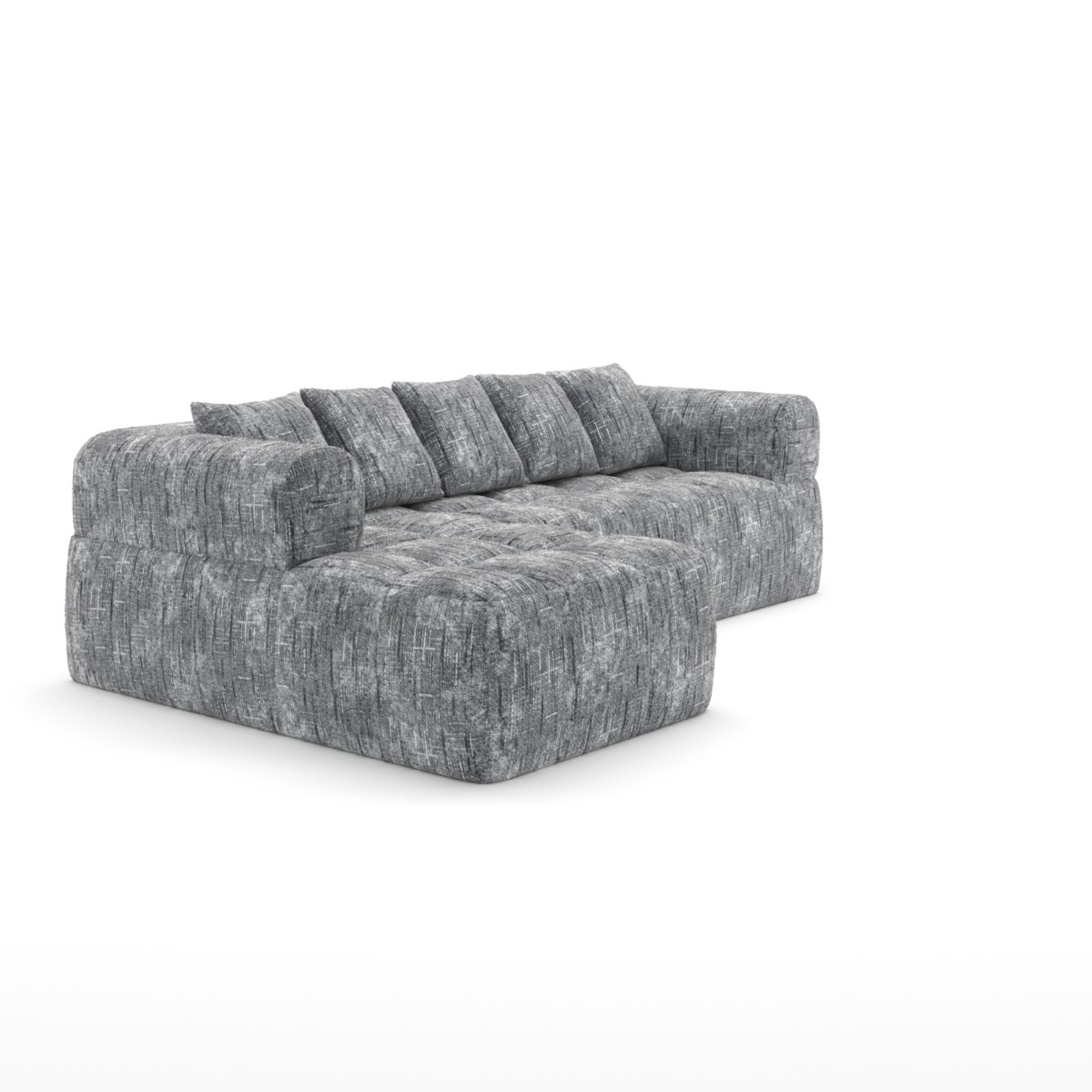 616611- Compression Sectional in Grey | CastleUp Experience Centre
