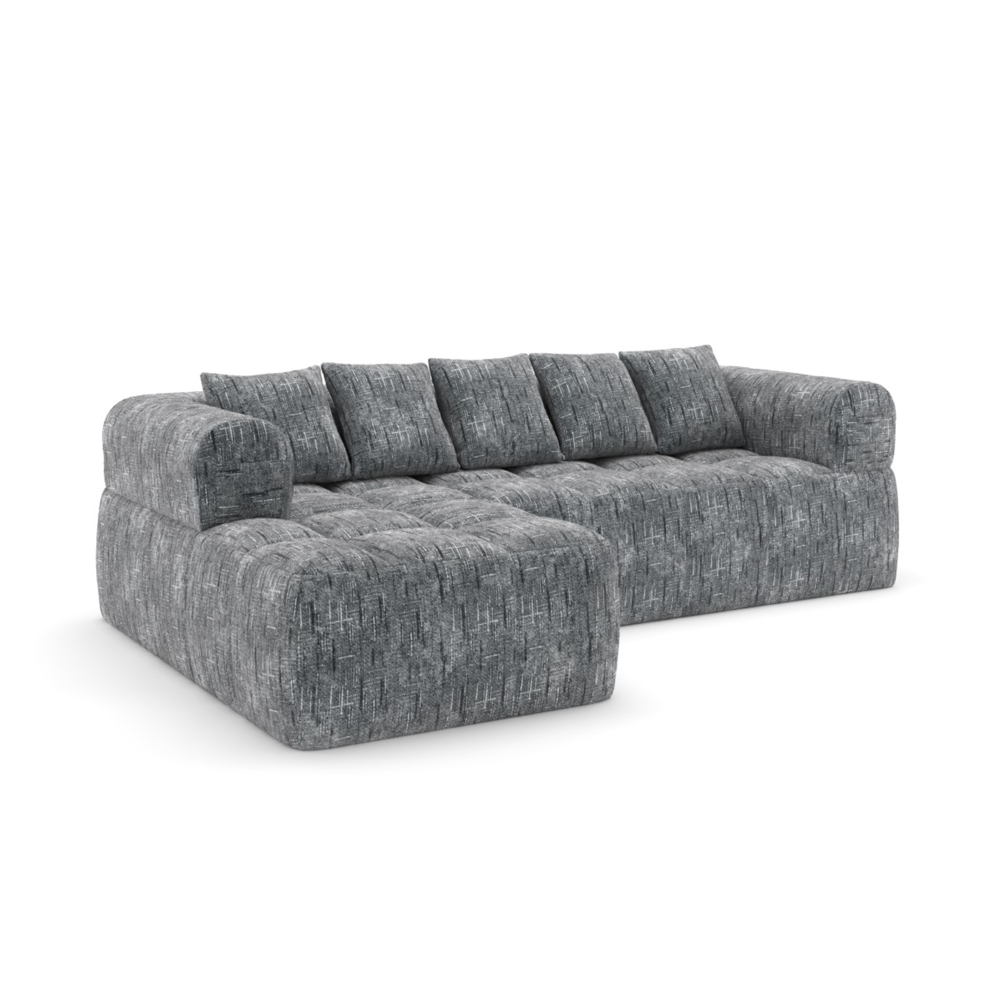 616611- Compression Sectional in Grey | CastleUp Experience Centre