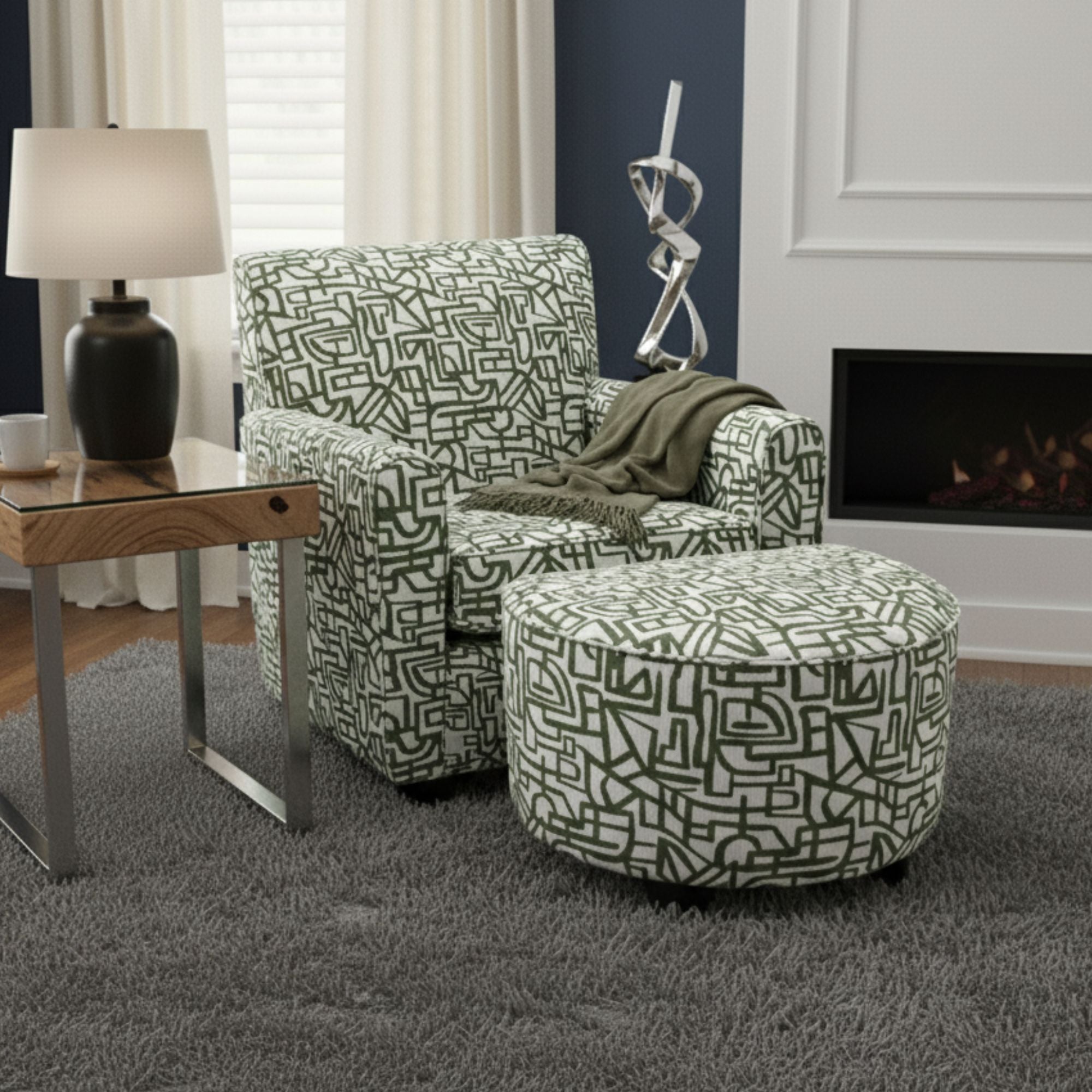 Canadian Made Maze Lounge Chair + Ottoman Set | CastleUp Experience Centre