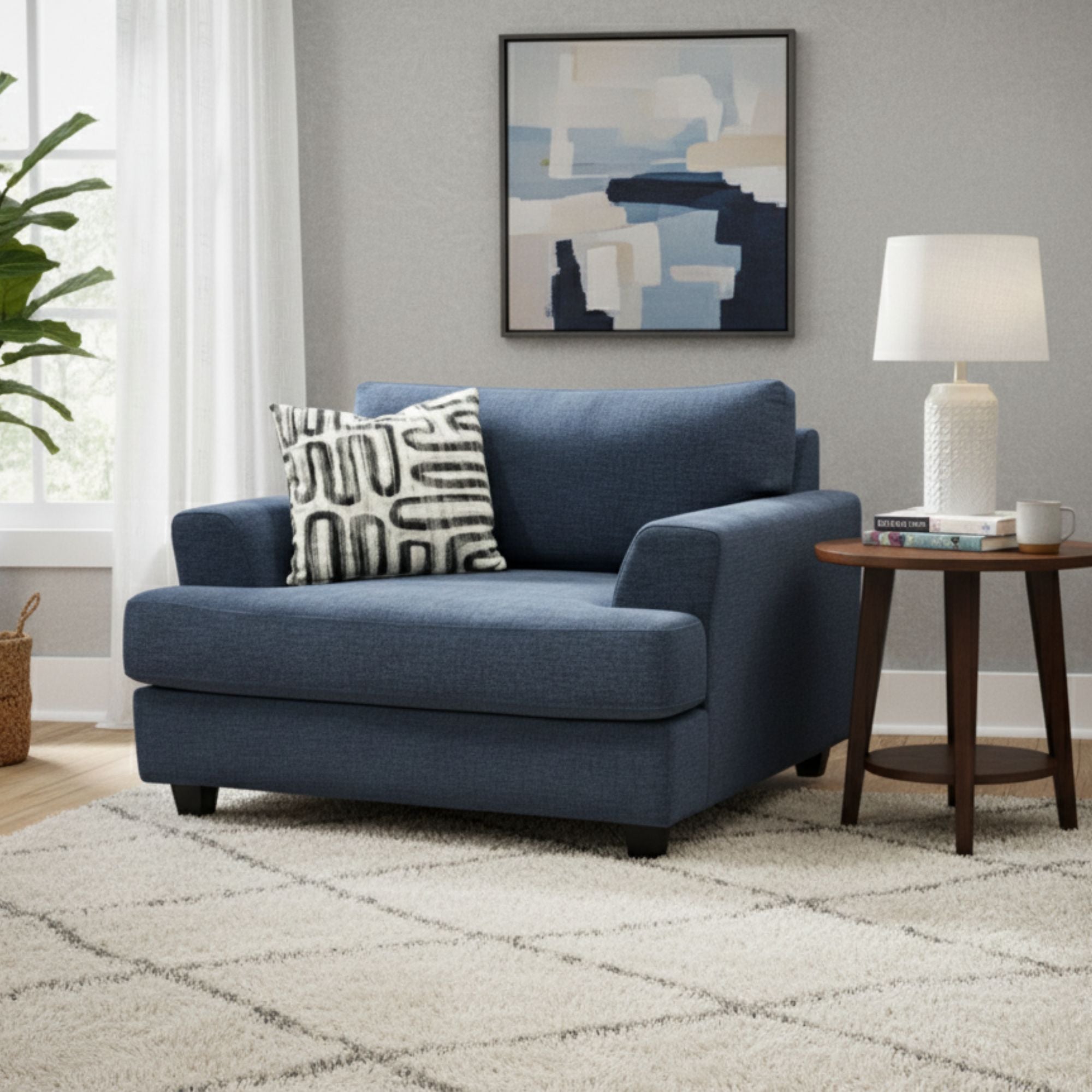 Canadian Made Silverado Oversize Chair in Blue | CastleUp Experience Centre