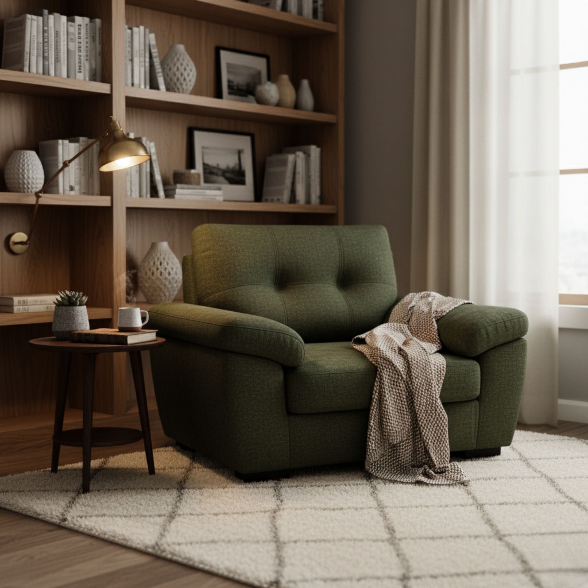 Canadian Made Dexter Oversize Chair in Dark Oliver | CastleUp Experience Centre