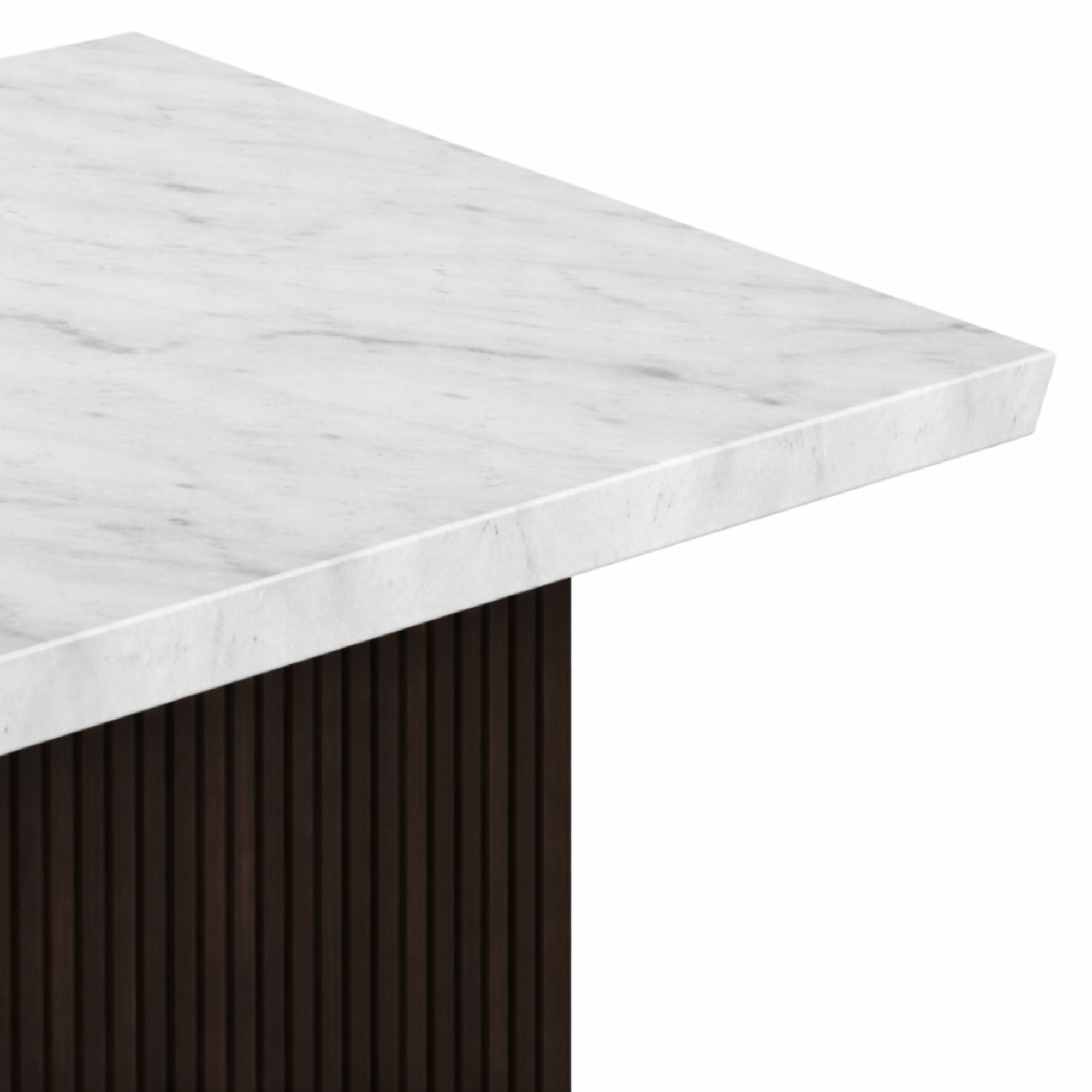 Brassex Messa Rectangle Marble Dining Table in espresso finish, showcasing a sleek marble top and modern dining table design