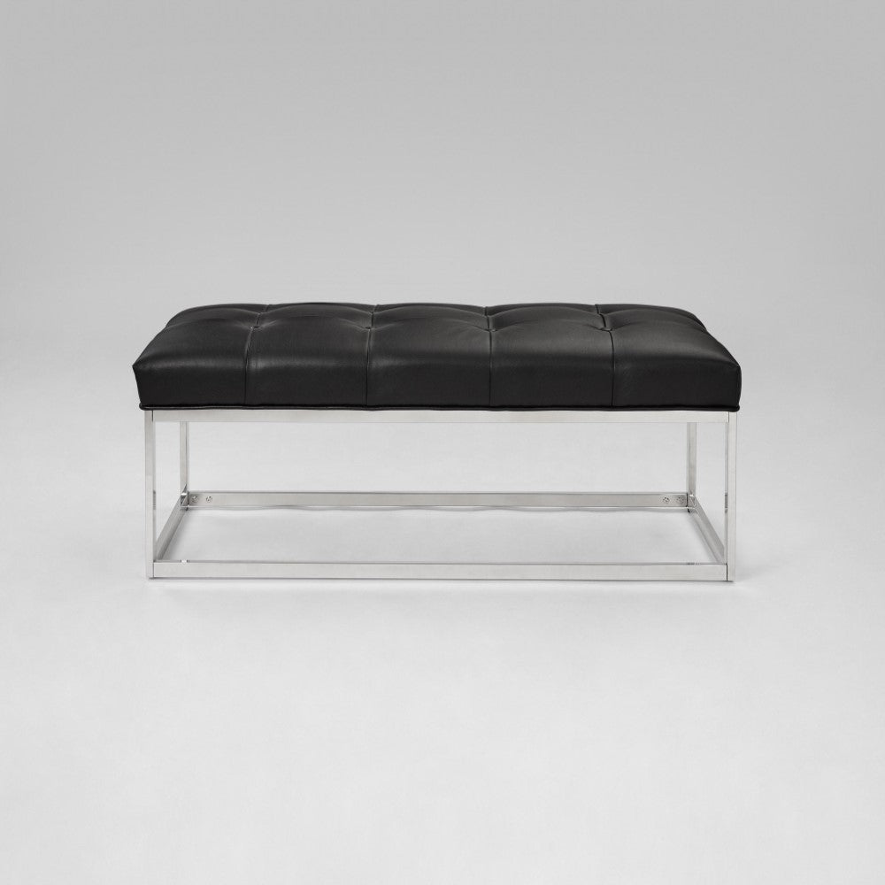 Ella + Ross Churchill 45-inch black PU bench with sleek modern design and cushioned seating for versatile use