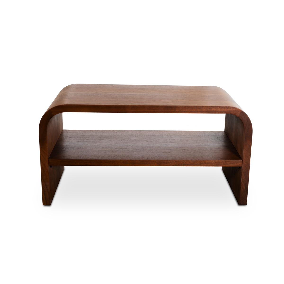 Xcella Jeffrey coffee table in walnut wood with a modern rectangular design and smooth finish.