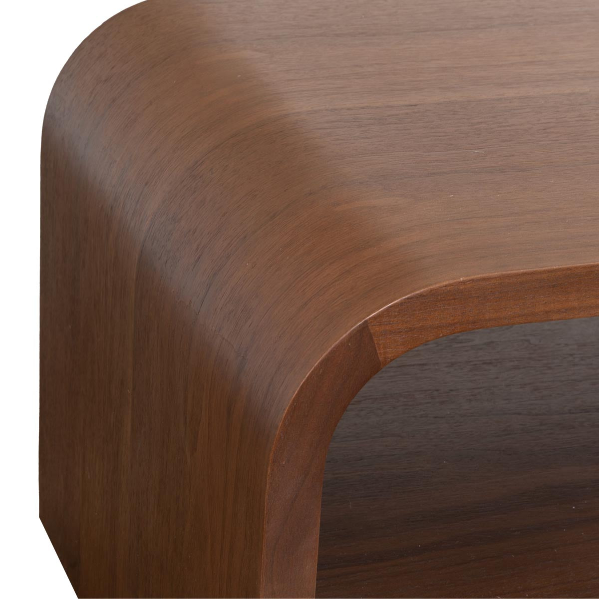 Xcella Jeffrey coffee table in walnut with a sleek, modern design, featuring a smooth wooden surface and sturdy legs.