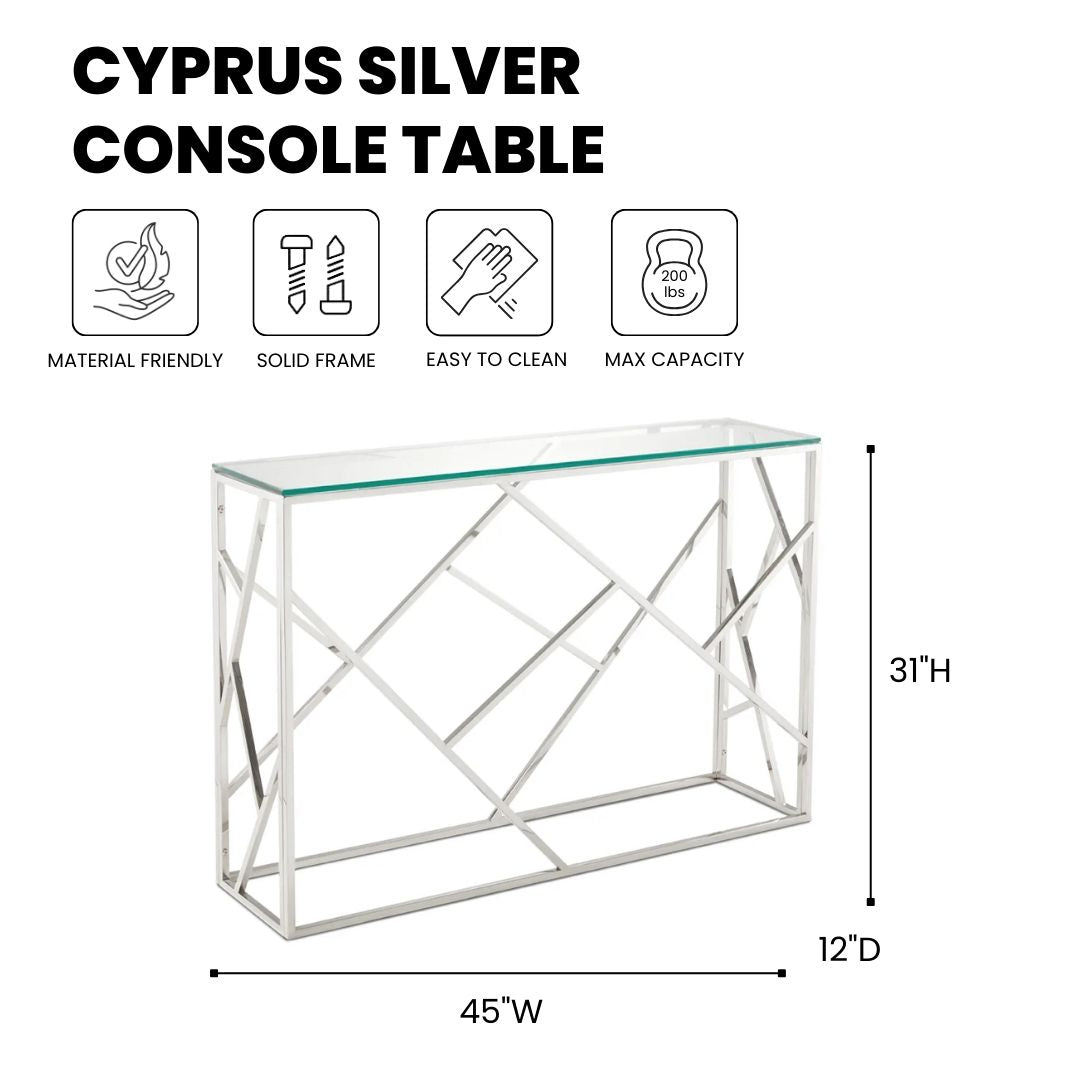 Cyprus Silver Console Table.