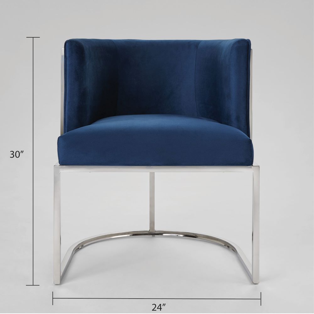 Xcella Paloma 5-piece dining set in silver with blue accents, includes table and chairs for elegant dining room decor.