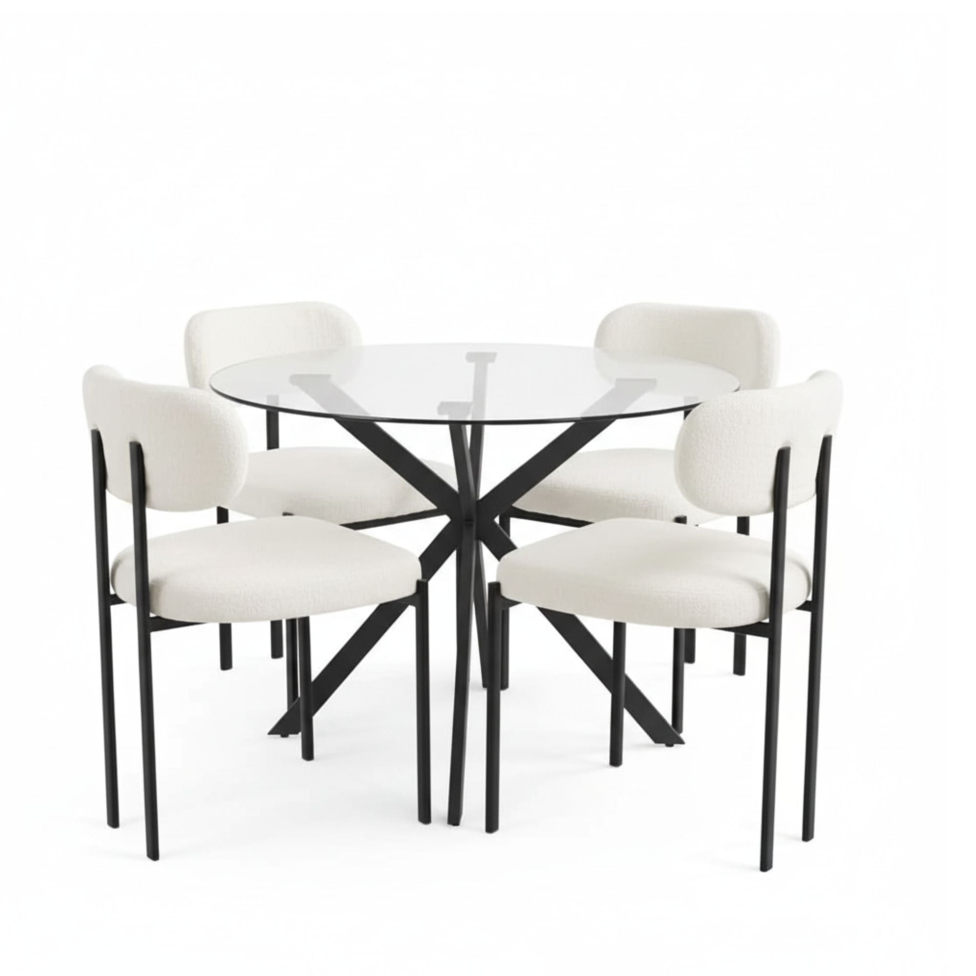 Ivanna 5PC Dining Table Set in Black / Cream | CastleUp Experience Centre