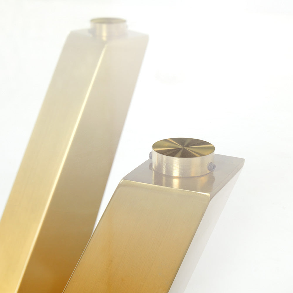 Yvon Glass Dining Table - 79"  Gold.