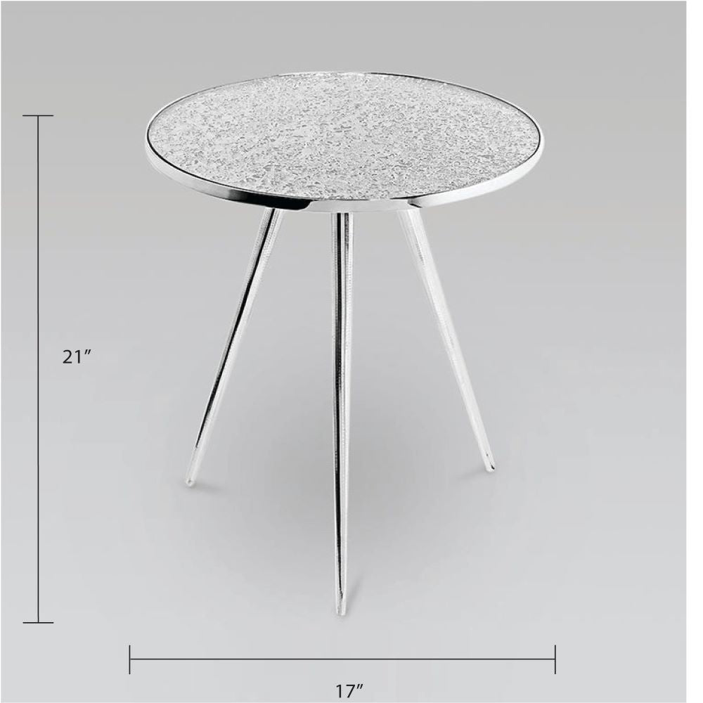 Xcella Aries End Table with a sleek design, featuring a round surface and modern style, ideal for living room or bedroom decor.