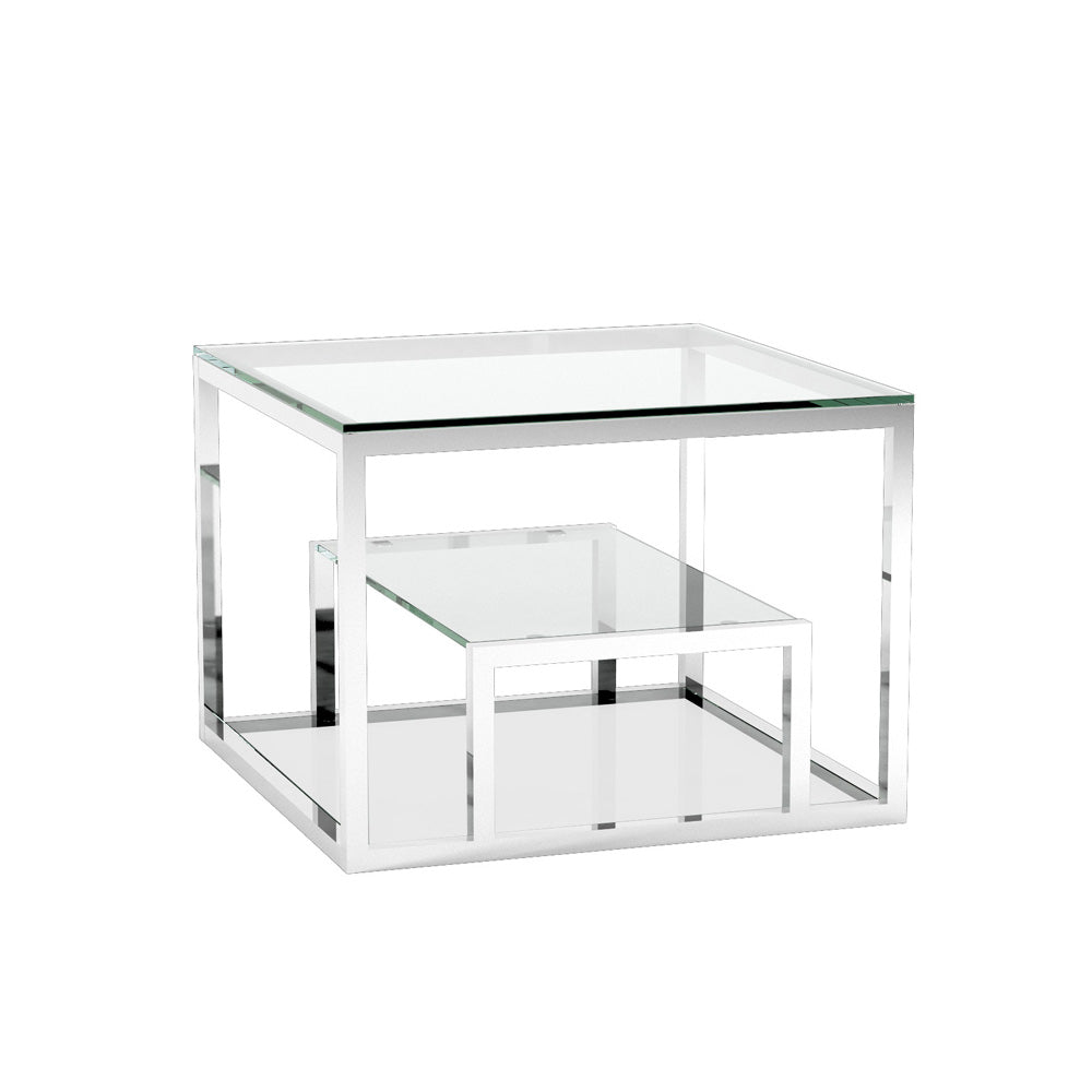 Ella + Ross Geneva steel end table with sleek design and modern style, featuring a smooth tabletop and sturdy legs.