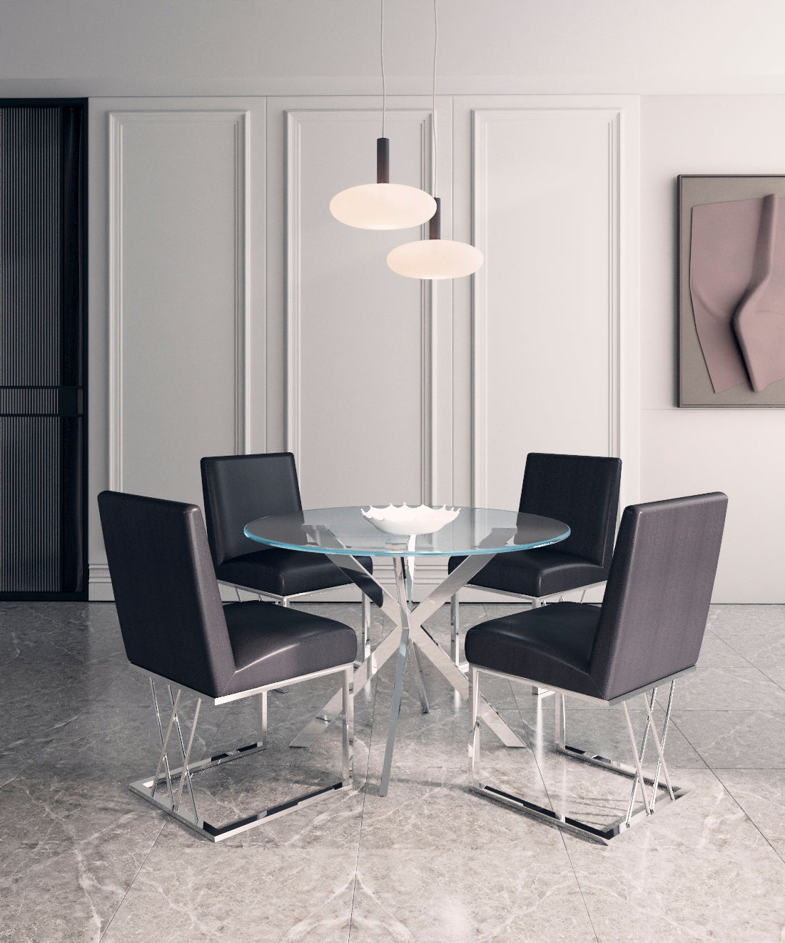 Ivanna Silver Dining Table.