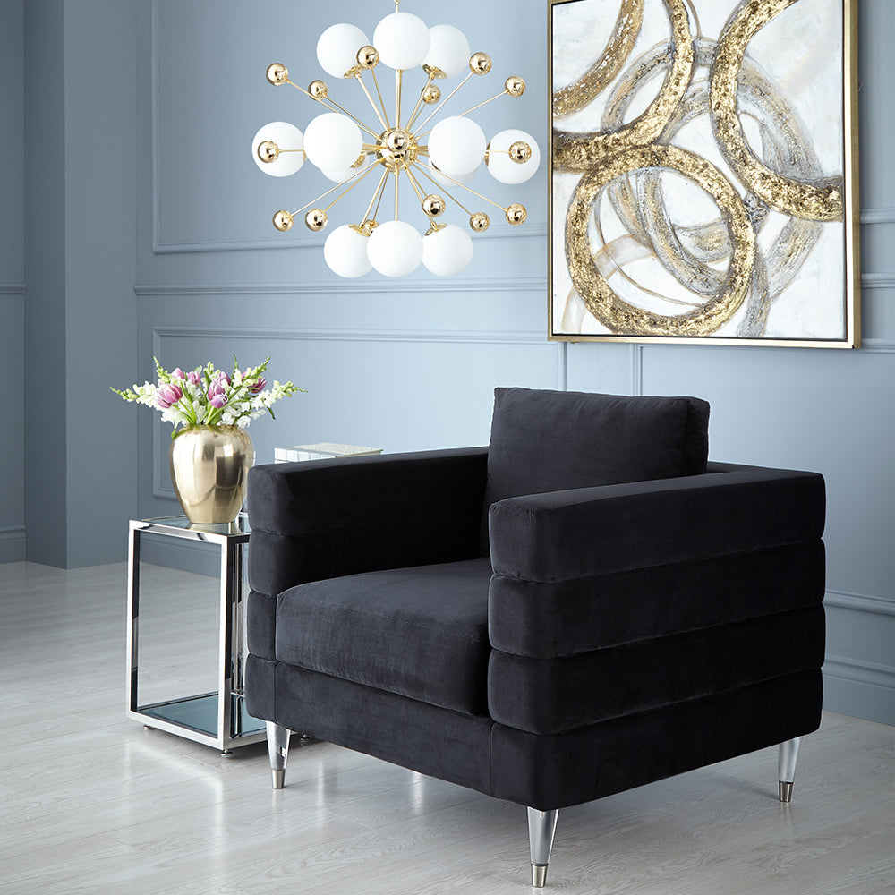 Gold abstract Ringlet Wall Art poster by Xcella featuring modern, flowing circular design on canvas for contemporary decor.
