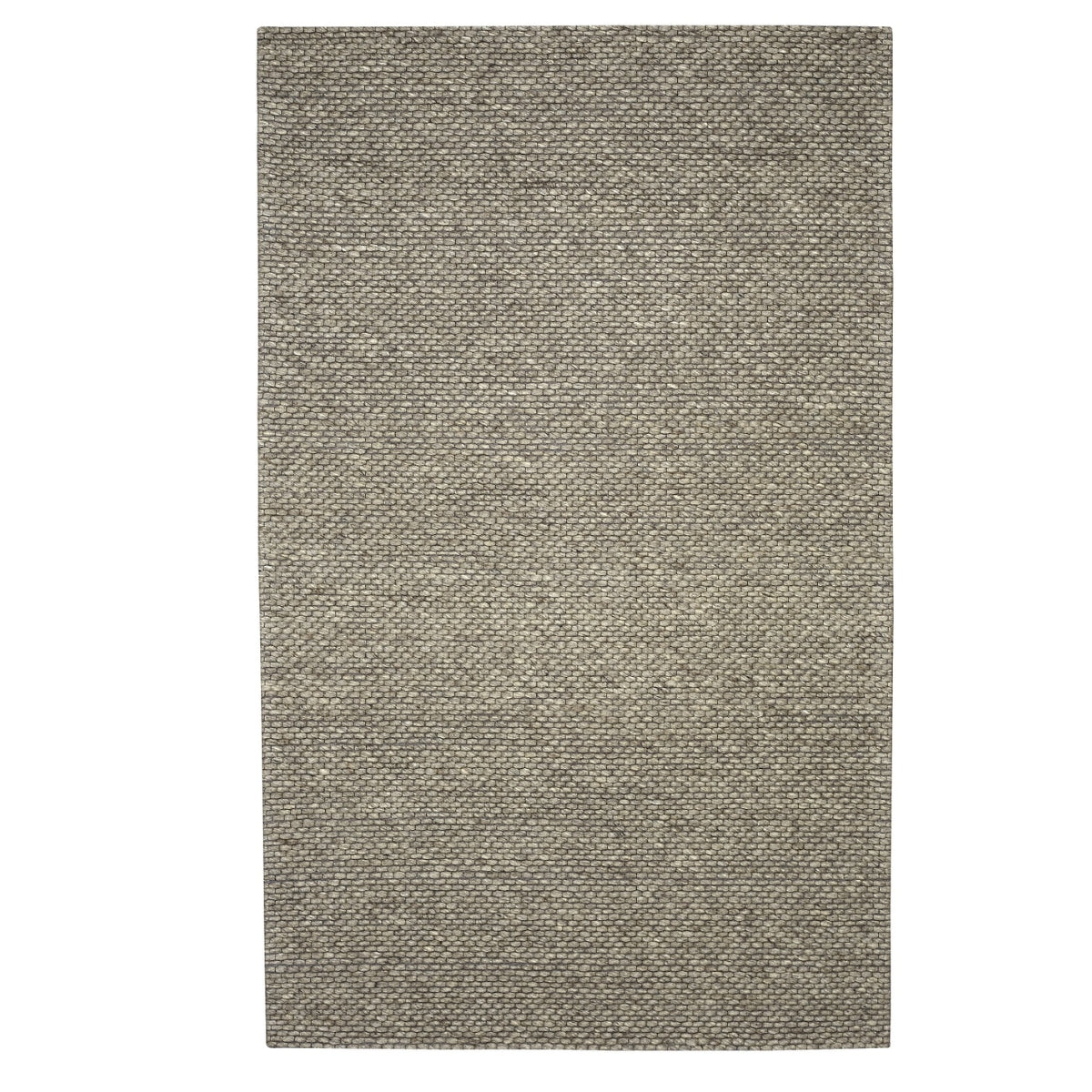 Handwoven grey wool rug by Ella + Ross, showcasing a soft, textured surface perfect for cozy living spaces.