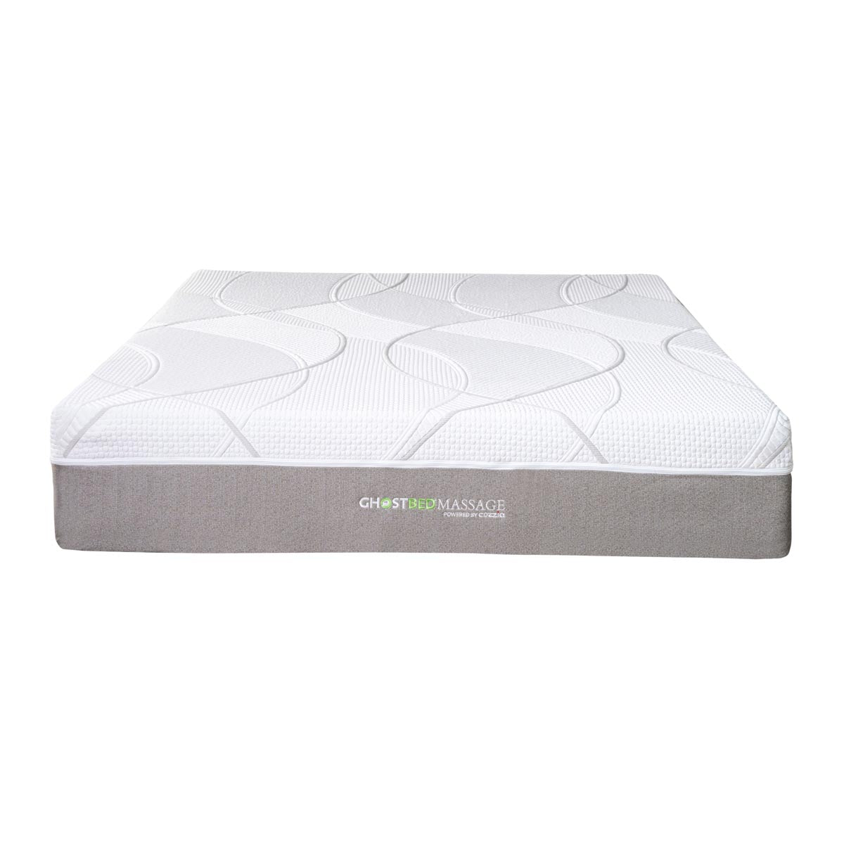 Queen GhostBed 12-inch massage foam mattress with plush surface and supportive layers, designed for comfort and relaxation.