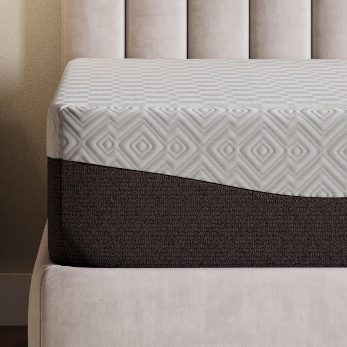 Twin GhostBed 12" Aurora foam mattress with medium firmness, showcasing soft fabric cover and plush surface.