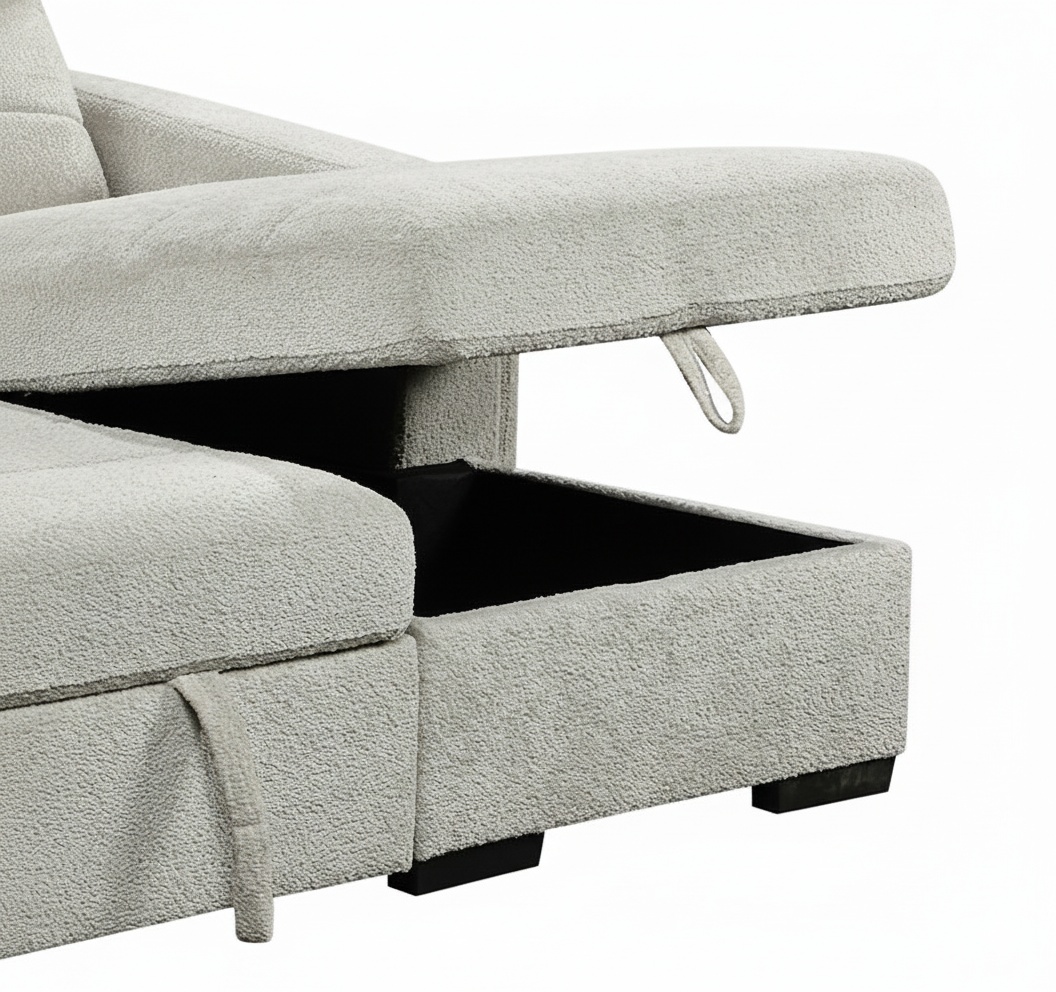 Channel Pull-Out Sectional Sleeper with Storage | CastleUp Experience Centre