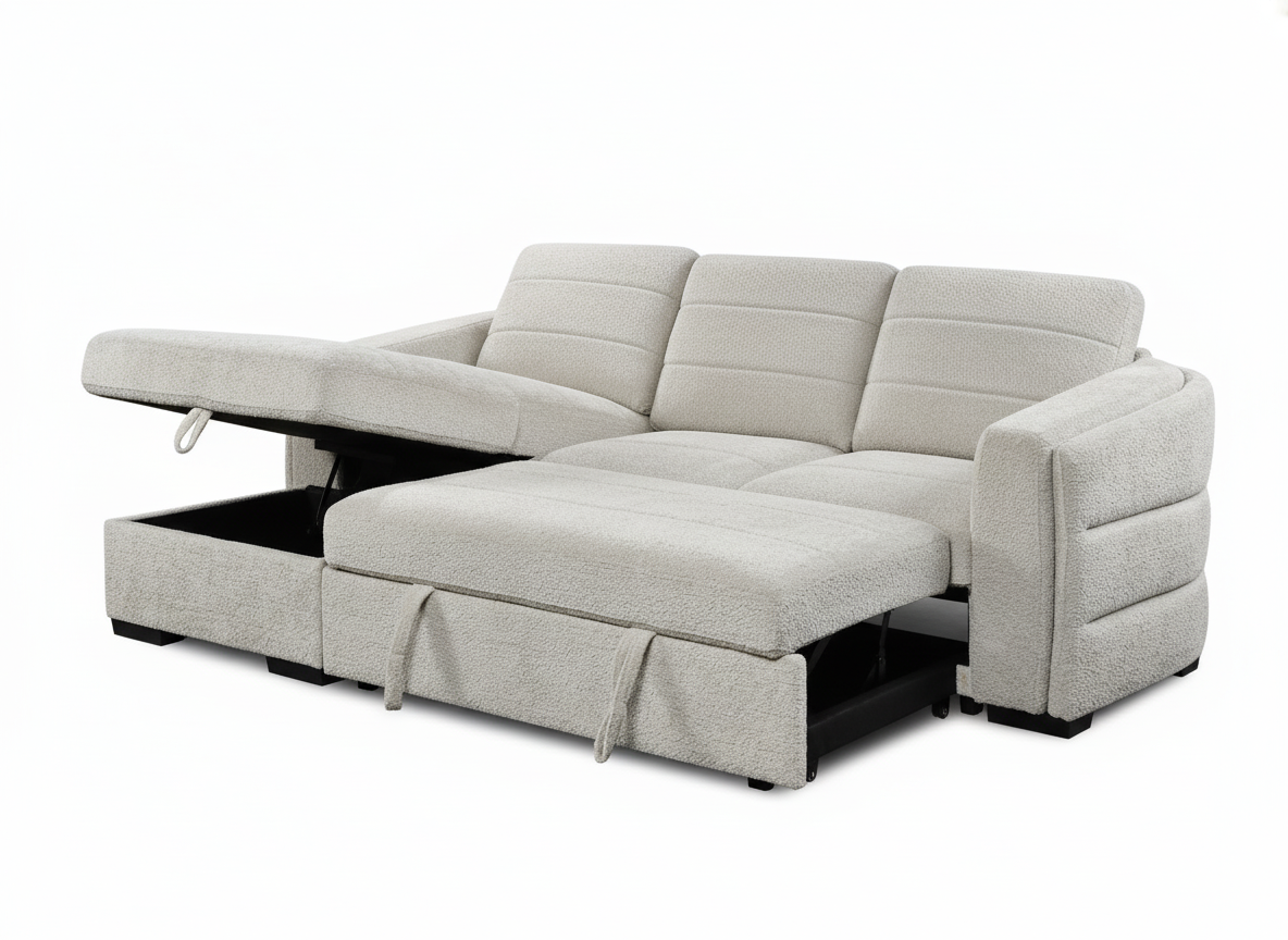 Channel Pull-Out Sectional Sleeper with Storage | CastleUp Experience Centre