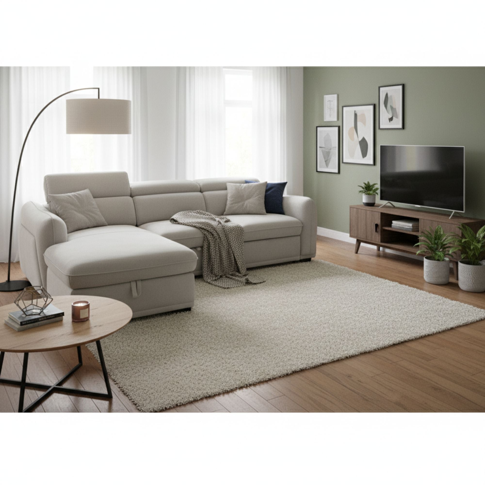 Milano Sectional Sleeper with Adjustable Headrests | CastleUp Experience Centre