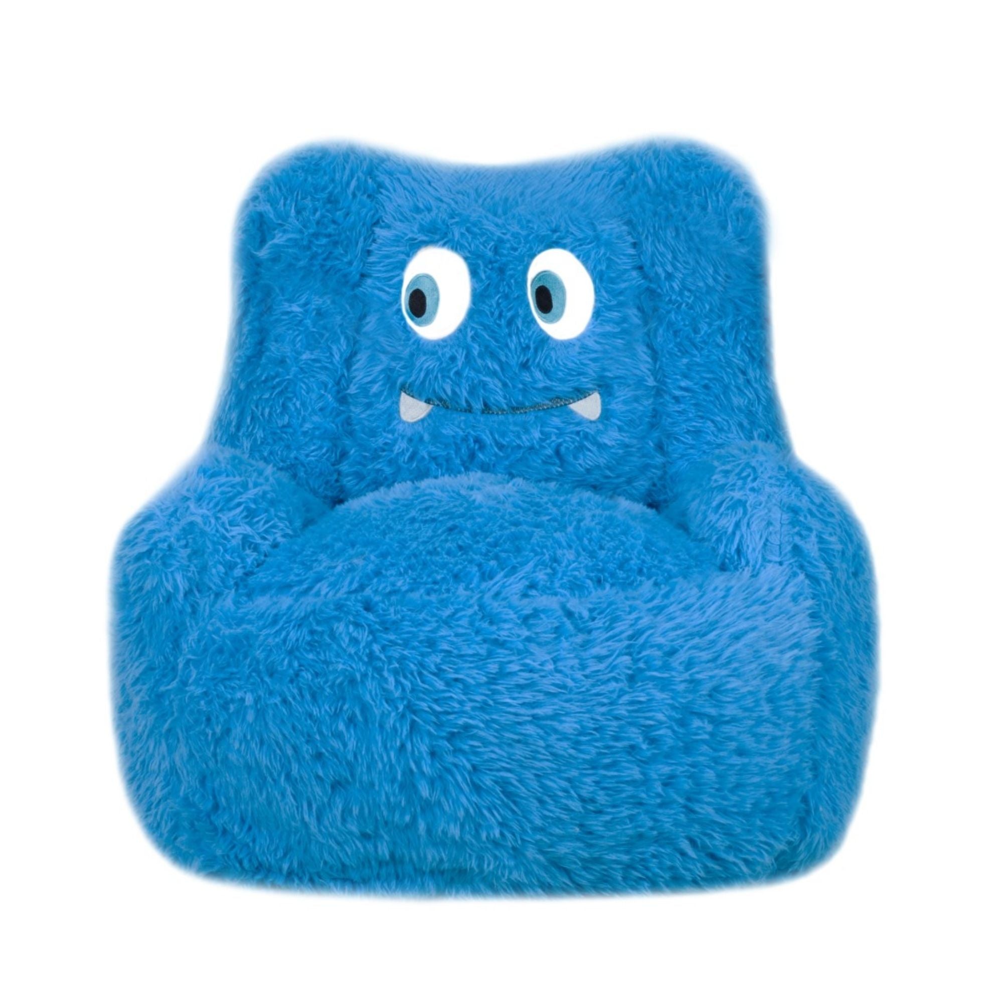 Blue Milo Kids’ Foam Chair by Brassex, a small accent chair with a soft foam cushion perfect for children's rooms.