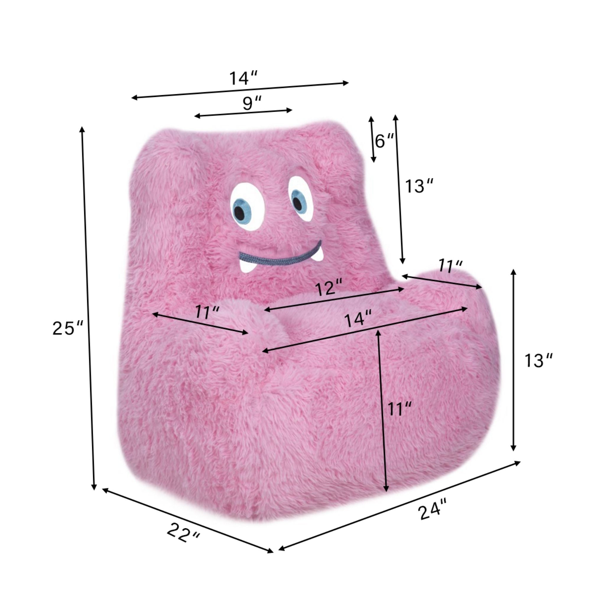 Pink Milo Kids’ foam accent chair by Brassex, featuring a cozy, child-sized foam chair with a soft pink fabric cover.